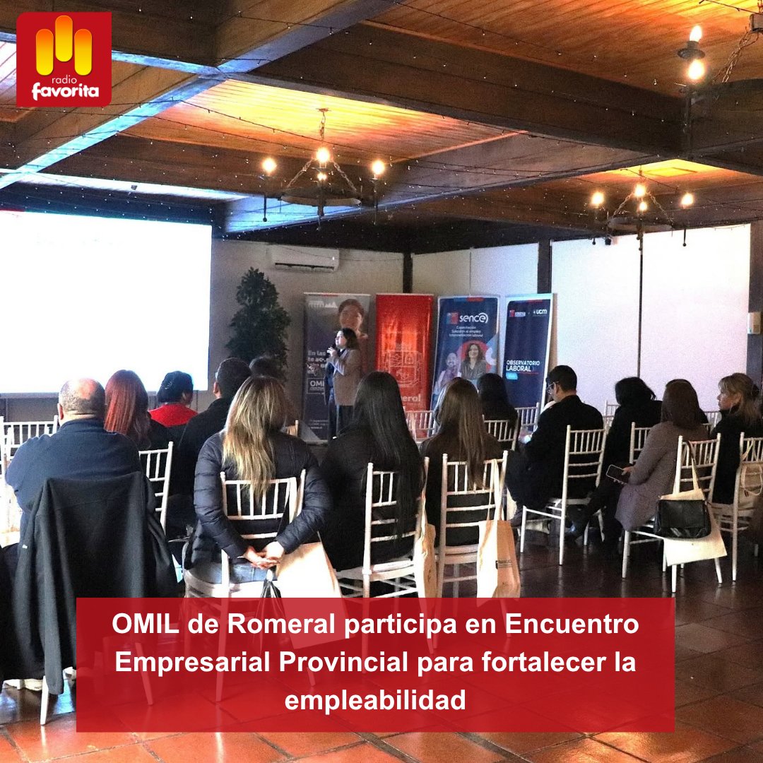radiofavoritafm's tweet photo. #Romeral La actividad, organizada por SENCE, reunió a representantes del sector público y privado para abordar los desafíos del mercado laboral, presentar los resultados de la ENADEL y difundir los subsidios disponibles.
https://t.co/Uveq7GCeSt https://t.co/A4IXmNvA3p