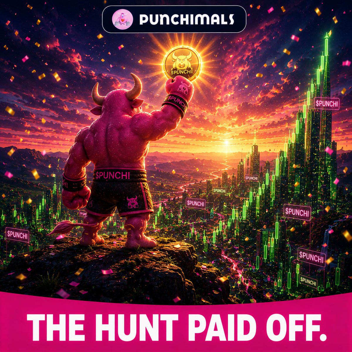 punchimals's tweet photo. Five days of stalking the perfect setup. 
Friday is where it pays.
$PUNCHI traders who were patient all week are collecting today.

Trade $PUNCHI
 https://t.co/zIFuo6tljk

#Punchimals #PUNCHI #CryptoTrading #Web3 #DYOR https://t.co/2BxA6e8JIL