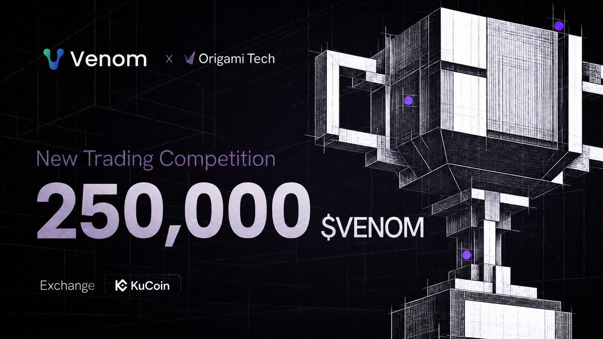 origamitech_'s tweet photo. 250,000 $VENOM Trading Competition on @origamitech_ with @VenomFoundation

Join the waitlist: https://t.co/JPQqVEMss5

Trade VENOM-USDT on KuCoin, stack volume, and climb the leaderboard.

The higher you rank, the bigger your cut of the rewards.

Prize Pool: 250,000 VENOM

Waitlist opens: 12:00 UTC, Aug 7
Start: 12:00 UTC, Aug 8
End: 12:00 UTC, Aug 22

New to Grid Leagues? Setup takes under 5 minutes:

https://t.co/UIPZcT72rn