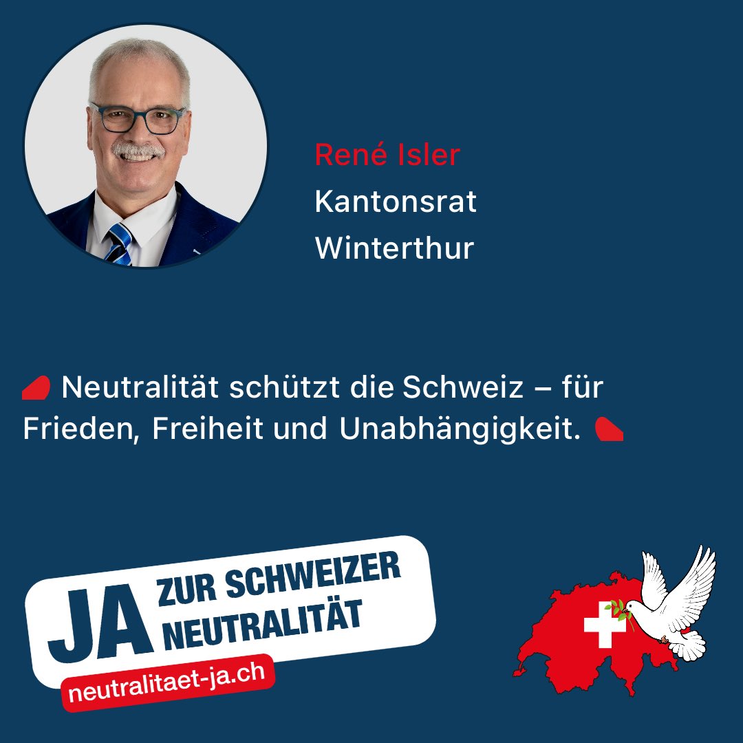 reneisler's tweet photo. Neutralität Schütz unsere Bevölkerung und unsere eigenständige Schweiz. @SVPch @svpzh @svpwinterthur @NeutrJaCH @tmweidmann @TobiasInfortuna @NinaFehrDuesel @ReneTruninger @uelibamert @Pro_Suisse @Weltwoche @_Zigermandli @MarkusBoeni @SchlaepferThe @zac1967 @thomas_aeschi https://t.co/QPZg31xGGe