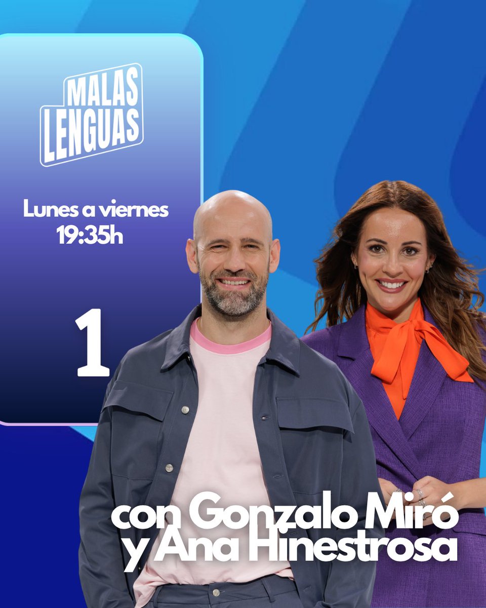 RTVE_Com's tweet photo. ✨ Gonzalo Miró continuará al frente de @MalasLenguas_Tv a diario desde el 31 de agosto.✨

🔹 Le acompañarán @estherpalomera en @La2_tve y @AnaHinestrosa_R en @La1_tve

🔹 Miró cerró la temporada de ‘Directo al grano’ con el MEJOR RESULTADO para La 1 (10,7%) en su franja desde 2017-2018.

🔹En solo unos días al frente de #MalasLenguas, LIDERA casi a diario en La 1 y en La 2, anotando su récord histórico (9%) en esta cadena.

https://t.co/jpAdNeir7L

#ImparablesRTVE