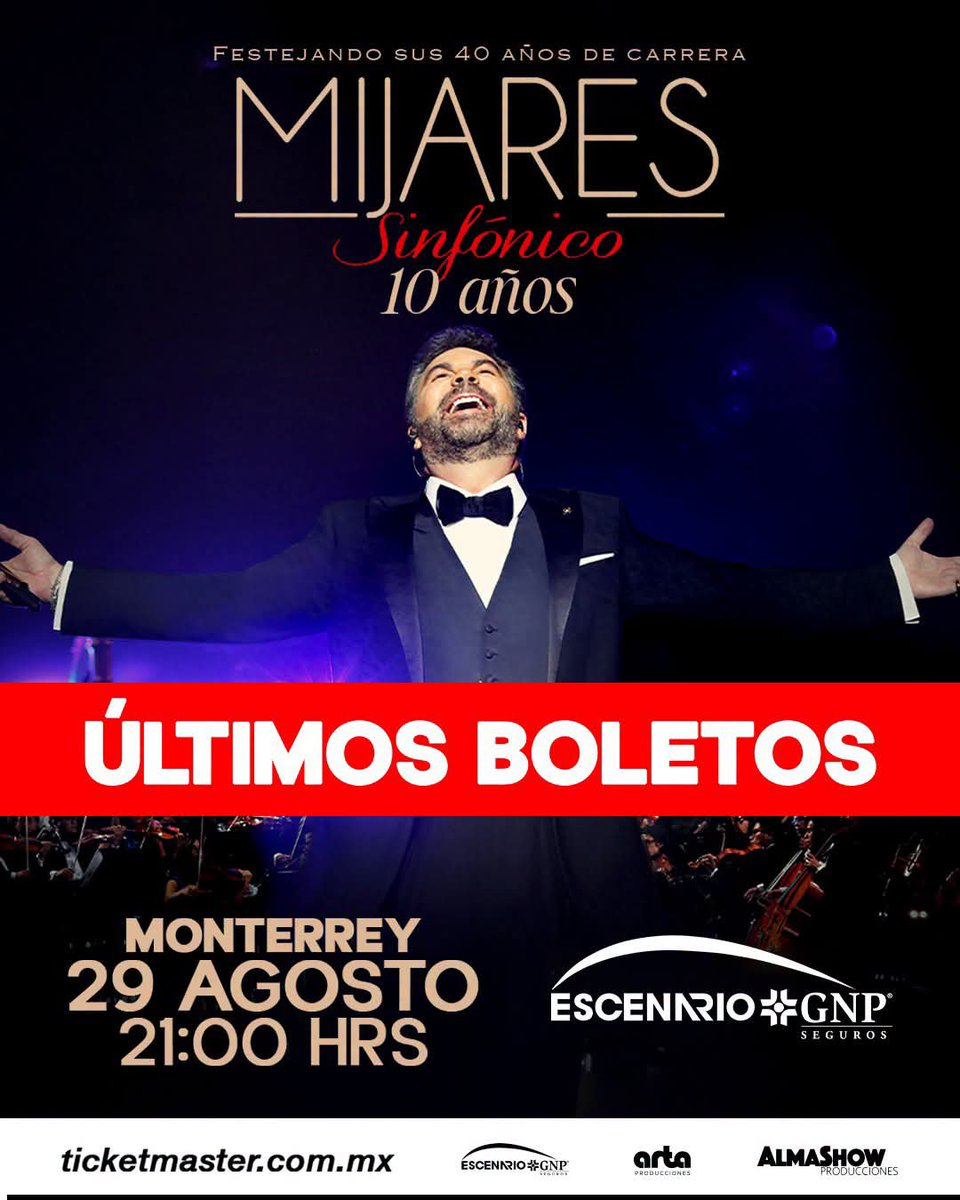 Belmijares's tweet photo. 🚨 Monterrey, quedan pocos boletos para ver al Soldado del Amor con su Mijares Sinfónico este 29 de Agosto 🎻🤍 @MijaresOficial https://t.co/Gf3jtGWODe