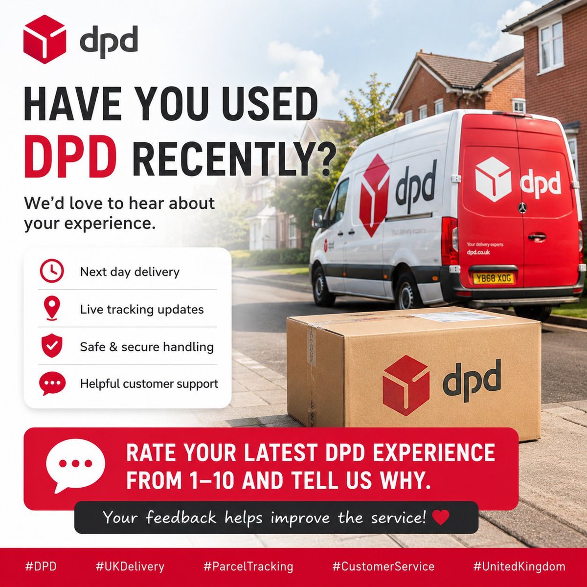 SendwithDpd's tweet photo. 📦 Waiting on a DPD delivery?

Nothing tests patience quite like tracking a parcel that's "out for delivery" all day. Have you had a great DPD experience or a frustrating one

#DPD #UKDelivery #ParcelDelivery #UKNews #ConsumerRights #UnitedKingdom #CustomerService #DeliveryIssues https://t.co/MPjee3yEYG