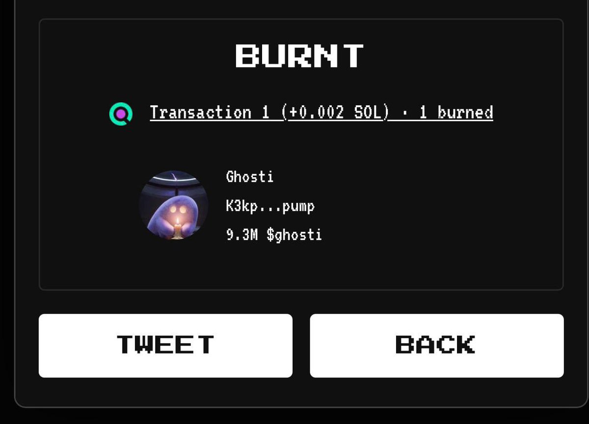 ghosti_phantom's tweet photo. 🚨👻 THIS IS WHAT COMMUNITY MEANS. 👻🚨

a solana:K3kpBCjX7UJgt7i9LUPRuJ665To4KFUrNyMQRN4pump  holder just voluntarily sent 9.3 MILLION solana:K3kpBCjX7UJgt7i9LUPRuJ665To4KFUrNyMQRN4pump  to the burn. 🔥🔥🔥

not the team. not part of a promotion. a holder.
9.3M GHOSTI permanently removed from supply.
you can manufacture hype. you can't manufacture conviction like this.

every time this community gets tested, somebody steps forward and reminds us exactly what we're building.

to the holder who did this—thank you. that's a massive contribution to the entire Ghosti community. 💜and like everything we do...the receipt lives on-chain. ⛓️🔥

Verify the 9.3M $GHOSTI burn on Solscan
https://t.co/FF9i44WZU9
the community isn't watching the ghosti story. they're writing it. 👻🔥