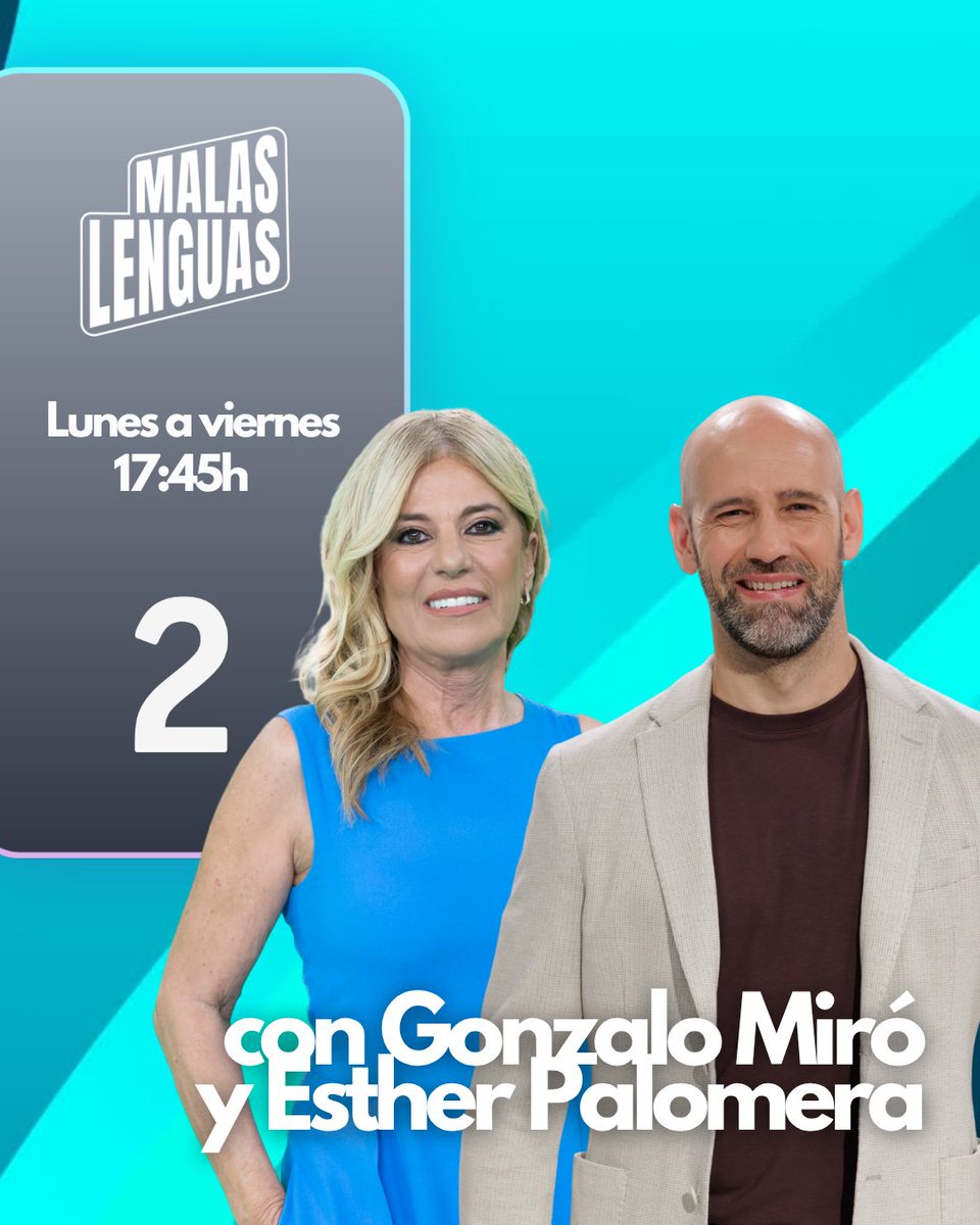 RTVE_Com's tweet photo. ✨ Gonzalo Miró continuará al frente de @MalasLenguas_Tv a diario desde el 31 de agosto.✨

🔹 Le acompañarán @estherpalomera en @La2_tve y @AnaHinestrosa_R en @La1_tve

🔹 Miró cerró la temporada de ‘Directo al grano’ con el MEJOR RESULTADO para La 1 (10,7%) en su franja desde 2017-2018.

🔹En solo unos días al frente de #MalasLenguas, LIDERA casi a diario en La 1 y en La 2, anotando su récord histórico (9%) en esta cadena.

https://t.co/jpAdNeir7L

#ImparablesRTVE