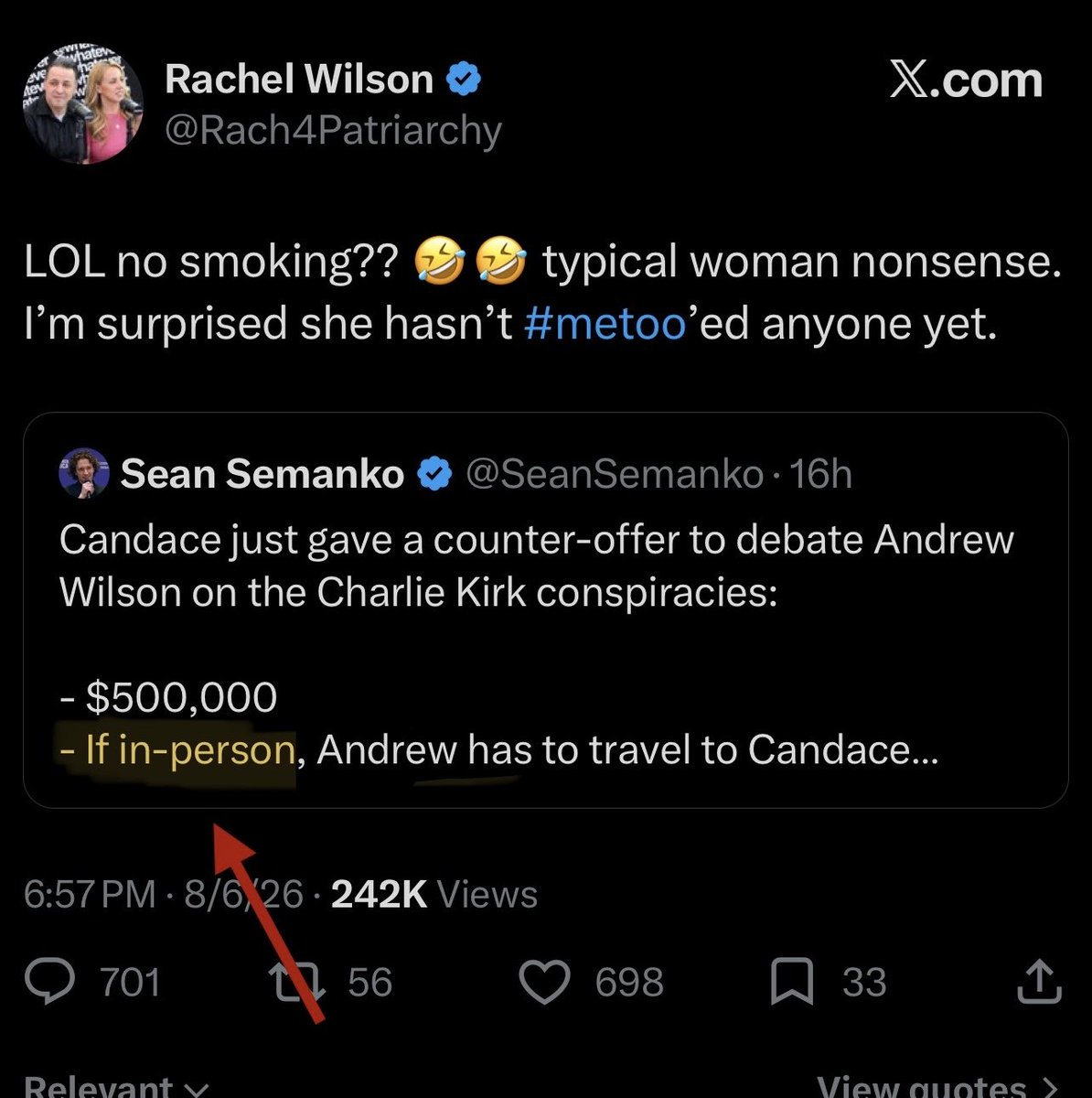 nikkiknoticing's tweet photo. @Rach4Patriarchy Or you knew it was always about in-person stipulations and you’re changing your story now 🤷‍♀️ https://t.co/kA1LyJQd3F