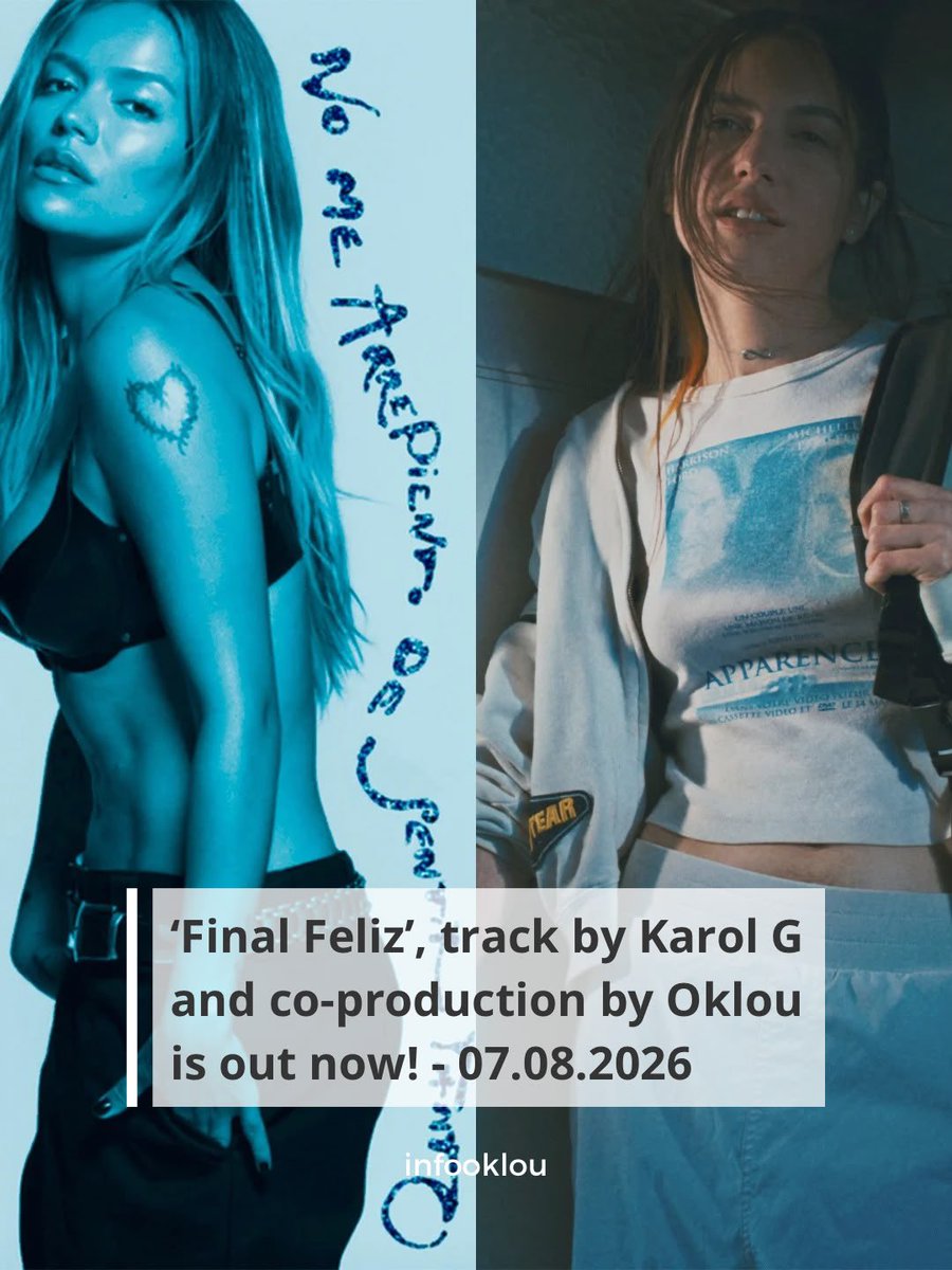 infooklou's tweet photo. Karol G talks about collaborating with Oklou on “Final Feliz” in a new interview with Rolling Stone:

“Oklou did the production, but originally, it was just a song on guitar. I wrote it with Judeline and it was all acoustic. But Oklou’s stimulates my brain, my emotions, and she uses a lot of ambient sounds, very much in keeping with her production style. It sounds very fresh, very distinct. I told my sister, “I have this song and I feel like what I’m imagining for the production could be done by her.” Plus, I admire her because she just became a mom, she’s on tour, she inspires me so much. “Final Feliz” is a song that talks about when you decide to leave someone because you know where things are headed. And it’s the hardest moment when you decide to leave because you’re not going to wait for the harder blow later. So you’re like “This can’t go on. It’s going to go badly, badly, badly, badly.” It’s that pain of someone you really want, but it just can’t happen. It’s that duality.  “It could have been a happy ending, but it wasn’t.” When I submitted the song to Oklou, she immediately asked for my personal number. She wrote to me like, “Wow. I have to be honest, I was surprised because I haven’t heard this side of you before, and I’m so excited to be a part of it.” It’s one of my favorite songs on the album. She made it special and it still resonates with me.”