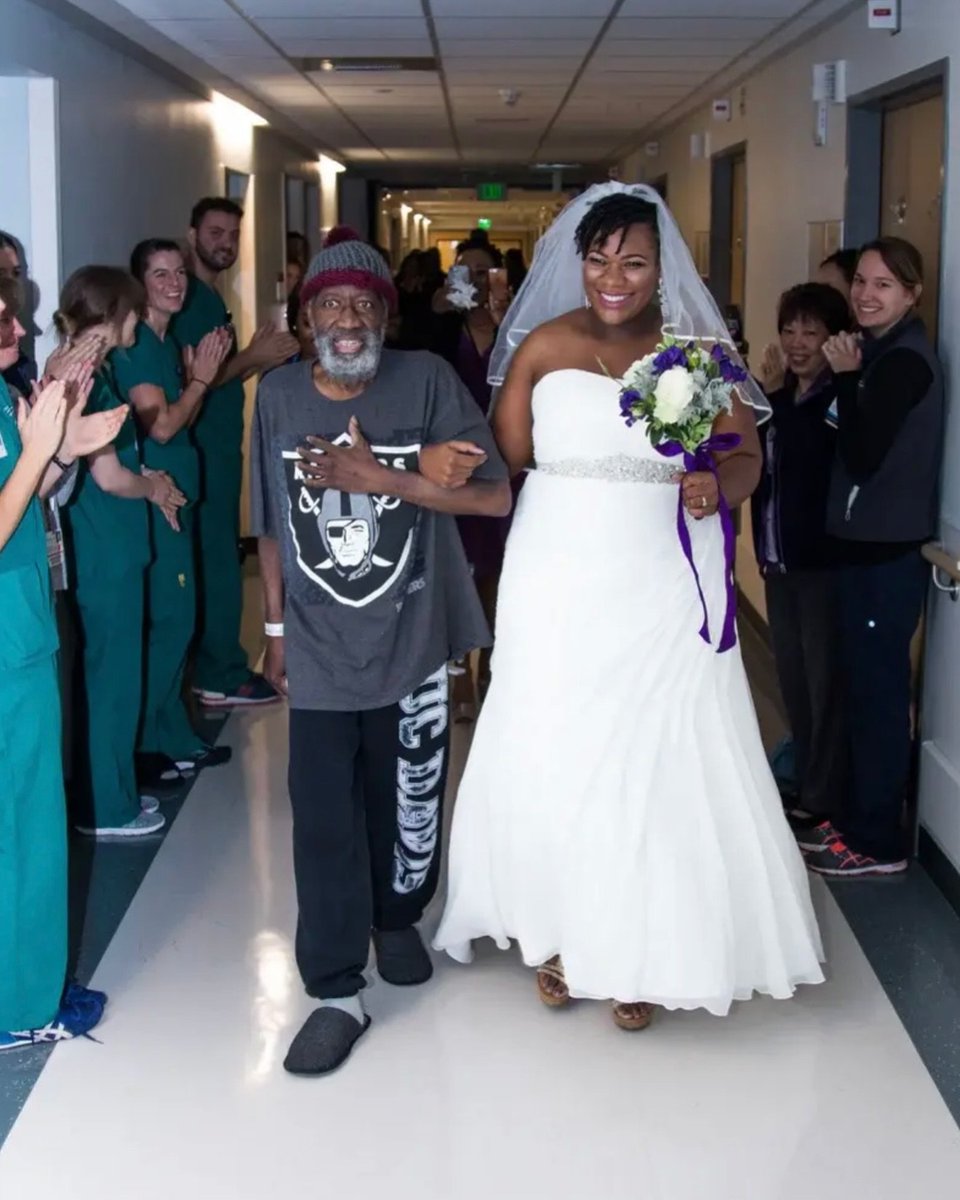 unstoppableszn's tweet photo. Daughter moved her wedding up five months so her father, who's battling leukemia. could walk her down the aisle 🥺❤️ https://t.co/X693auhYHC