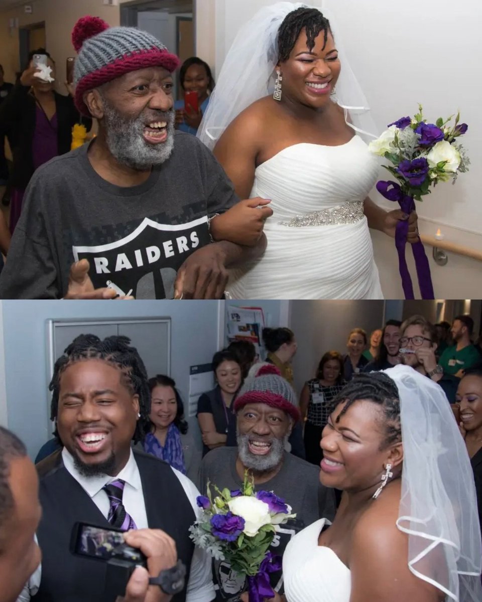 unstoppableszn's tweet photo. Daughter moved her wedding up five months so her father, who's battling leukemia. could walk her down the aisle 🥺❤️ https://t.co/X693auhYHC