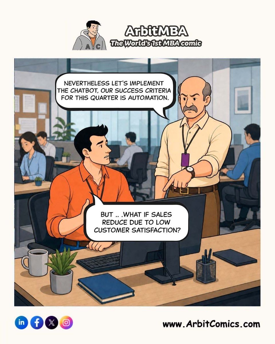 ArbitMBA's tweet photo. Quarterly goals hit differently.
#AIatWork #OfficeLife #CorporateHumor #TechMemes #ArbitMBA https://t.co/kq10iNQfOo