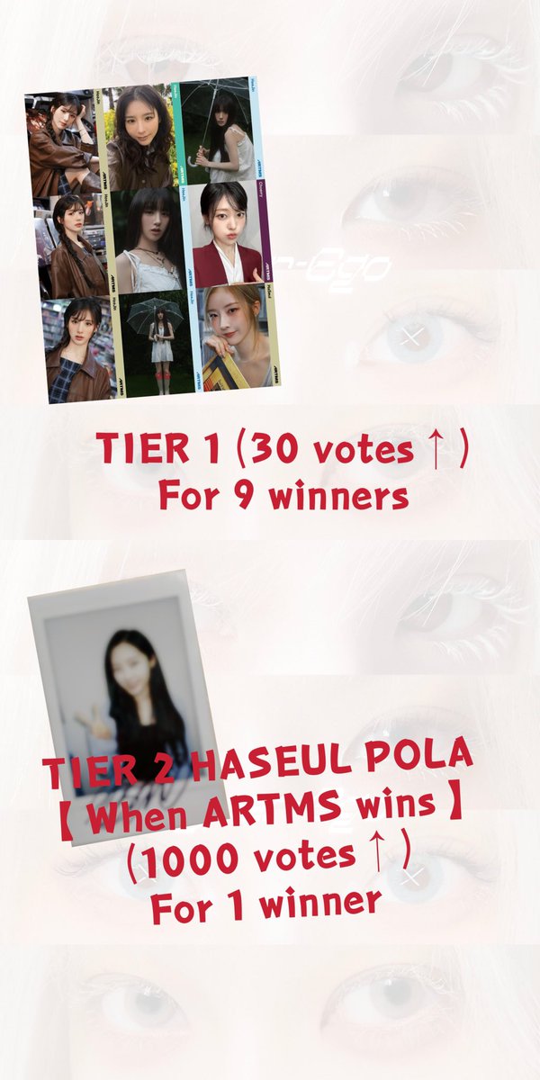 Crystal_1XOXO's tweet photo. #ARTMS #아르테미스
GA PRE-VOTE Objekt Giveaway

Vote for ARTMS in THE SHOW EP.397 PRE-VOTE ON BIGC APP
 
TIER 1 —— 9 DCO (30 VOTES)
1 entry = 30 votes
TIER 2 —— Haseul pola 【When ARTMS wins】 (1000 VOTES)
1 entry = 1000 votes

Repost➕Reply with a screenshot with Cosmo ID https://t.co/nHcPCP3IdK