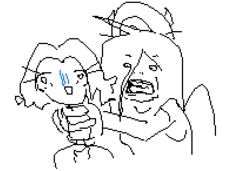 Mim_Head9's tweet photo. This is a drawing I made a while ago of me playing with my friend @RammingMelodyy https://t.co/OPERcwDJrW
