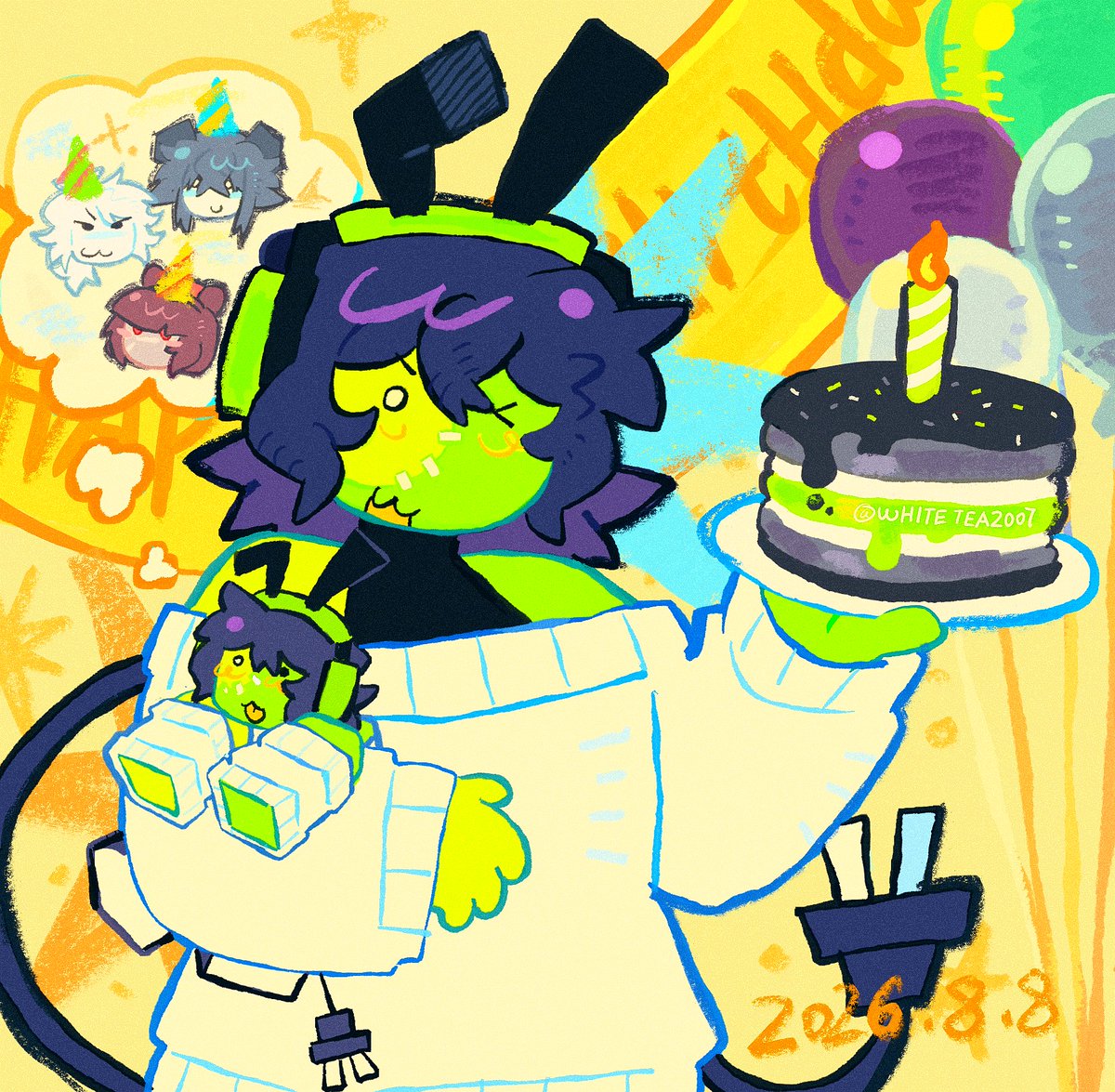 whitetea2007's tweet photo. 祝自己生日快乐！
我依然喜欢brightsky，但是没有时间画他们，我一直在画艺术委托。 https://t.co/qrThXkyioh