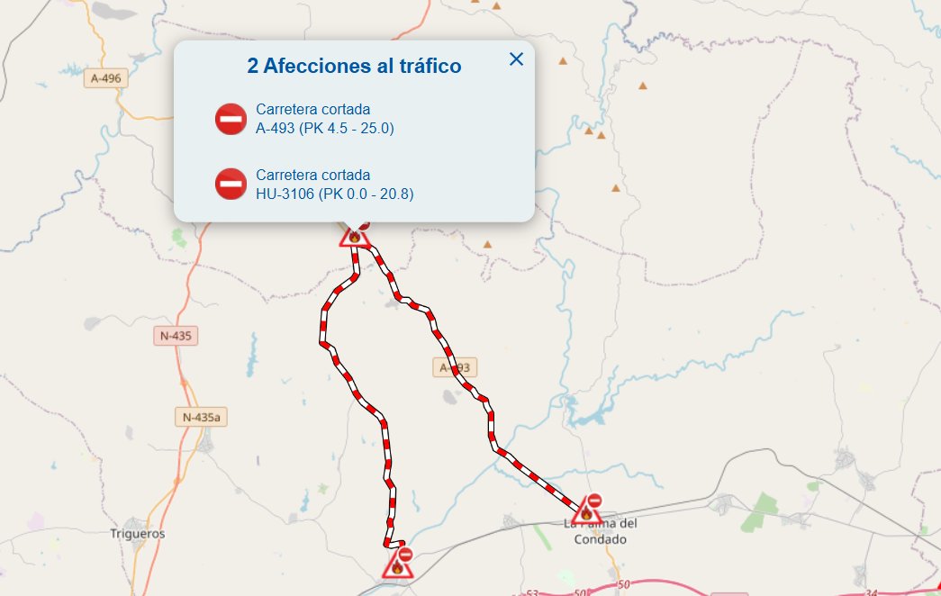 E112Andalucia's tweet photo. #IFNiebla #Carreteras
⛔️ Cortadas al tráfico las carreteras HU-3106 y la A-493 a causa del incendio forestal de #Niebla #Huelva
⚠️ Evita riesgos y sigue las indicaciones de los operativos
#InfodeServicio #AndalucíaPreviene https://t.co/MUvmrrZCjG