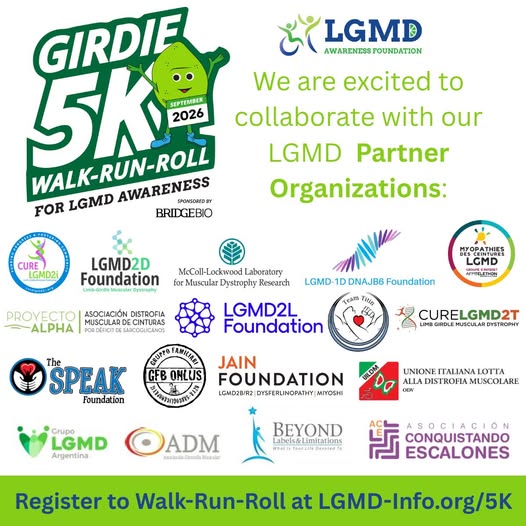 LgmdAwareness's tweet photo. Join us for the inaugural Girdie 5K Walk/Run/Roll this September in support of the global LGMD community.   Register individually or create a team with family and friends. All participants receive an official Girdie 5K T-shirt. https://t.co/ASv9RPIHmi  Registration closes 8/30 https://t.co/PHxXUM3dAZ