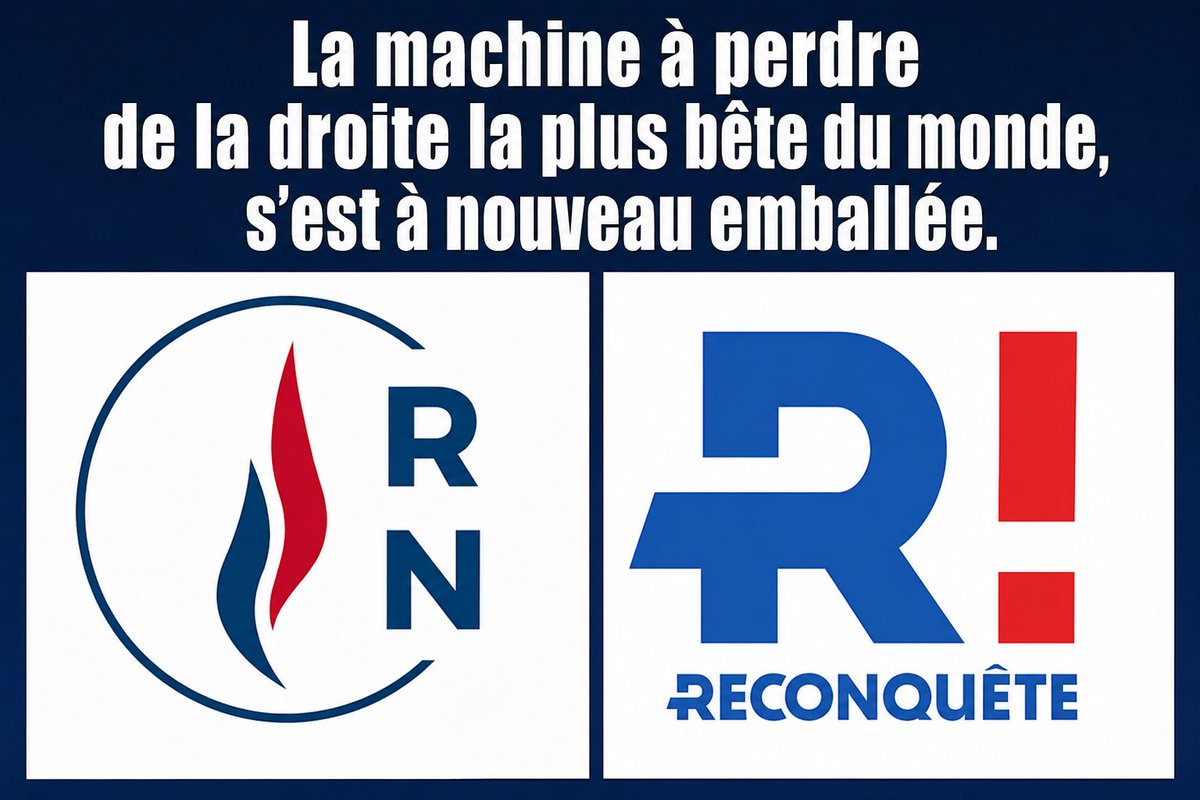 alainpaulweber's tweet photo. La guerre larvée RN-Reconquête : la machine à perdre de la droite se remet en marche

Préambule : il est inutile, que l'on soit Reconquête ou Rassemblement national, de jouer la petite musique de maternelle : « C'est pas moi qui ai commencé, c'est eux », dans un sens comme dans l'autre, c’est totalement inaudible. Lorsque l’on est proche de la victoire, on essaie de grandir un peu. Parce que le spectacle actuel, lui, est tout simplement pitoyable.
Un parti qui veut gouverner et un qui veut compter doivent être maîtres de leurs nerfs !

La guerre aujourd’hui nucléaire, entre le Rassemblement national et Reconquête est un signe d’immaturité. 

Depuis des mois, les deux camps s'écharpent à coups de petites phrases et de règlements de comptes. Et voilà qu'un article de Marianne, vient jeter une pleine bassine d'essence sur ce brasier déjà bien nourri.

L'enquête évoque une « étonnante proximité » entre Sarah Knafo, et Xavier Niel, proche d'Emmanuel Macron. Au menu : des témoignages ANONYMES, des ON DIT provenants « de proches de RN/UDR ». 

Aucune preuve, aucune pièce. Juste assez de flou pour embraser les réseaux sociaux et permettre à certains cadres du RN, comme Jean-Philippe Tanguy ou Philippe Ballard, de se précipiter pour enfoncer le clou. 

En face, Sarah Knafo dénonce une « boule puante », et cela y ressemble furieusement, saisit ses avocats. Bref, chacun se renvoie la responsabilité du début de l'incendie. Classique. Affligeant. Pitoyable.

On a moins l'impression d'assister à une confrontation entre deux forces qui veulent diriger un pays, qu'à un vulgaire règlement de comptes familial pour un héritage. Le manque de maturité est stupéfiant. 

Des cadres du RN, qui ont passé des années à polir une image de sérieux et de responsabilité gouvernementale, se laissent happer par ces manœuvres de bas étage. 

Côté Reconquête, on répond sur le même registre, en gonflant les divergences jusqu'à les rendre quasi théologiques. 

Des différences, il y en a, sur l'islam, la remigration, le modèle économique. Mais elles sont infiniment moins profondes que le gouffre qui sépare les socialistes de La France insoumise. Pourtant, ces derniers, quand l'intérêt électoral l'impose, savent encore s'asseoir autour d'une table. 

À droite, on préfère se regarder en chiens de faïence et se canarder mutuellement.

La question stratégique est pourtant aveuglante de clarté. Le RN, s'il veut vraiment l'emporter en 2027, aura impérativement besoin des voix de Reconquête au second tour. 

L'histoire électorale le prouve : l'écrasante majorité des électeurs zemmouristes se reporte naturellement sur le candidat national. Alors pourquoi transformer méthodiquement ces alliés naturels en ennemis irréductibles ? Pourquoi faire de Reconquête un repoussoir quand il est déjà si ardu de convaincre une partie de l'électorat de franchir le pas ? 

Y ajouter le spectacle d'une guerre interne ne fait que renforcer ce rejet et cette impression de chaos.

La droite nationaliste semble avoir retrouvé son plus vieux démon : la machine à perdre. Juste à la porte du pouvoir, au moment où les sondages lui tendent enfin les clés, elle choisit de se déchirer sur des ragots et des rancunes personnelles. 

Trop de dirigeants du RN paraissent davantage préoccupés de verrouiller leur pré carré et de stériliser toute concurrence que d'élargir leur base. 

Quant à Reconquête, en multipliant les charges frontales, il contribue à creuser un fossé irréconciliable. Au lieu de jouer un rôle d'aiguillon utile, le parti risque de se transformer en simple épouvantail.

L'issue est prévisible. Pendant que la gauche, malgré ses gouffres idéologiques, parvient encore à s'entendre sur l'essentiel quand il le faut, le camp national s'offre en spectacle et rassure ses adversaires. 

On peut toujours agiter les divergences de fond. Elles sont réelles. Mais elles ne justifient ni la médiocrité des méthodes, ni l'absence totale de vision collective.

Merde à la fin, c’est notre vie qui se joue !