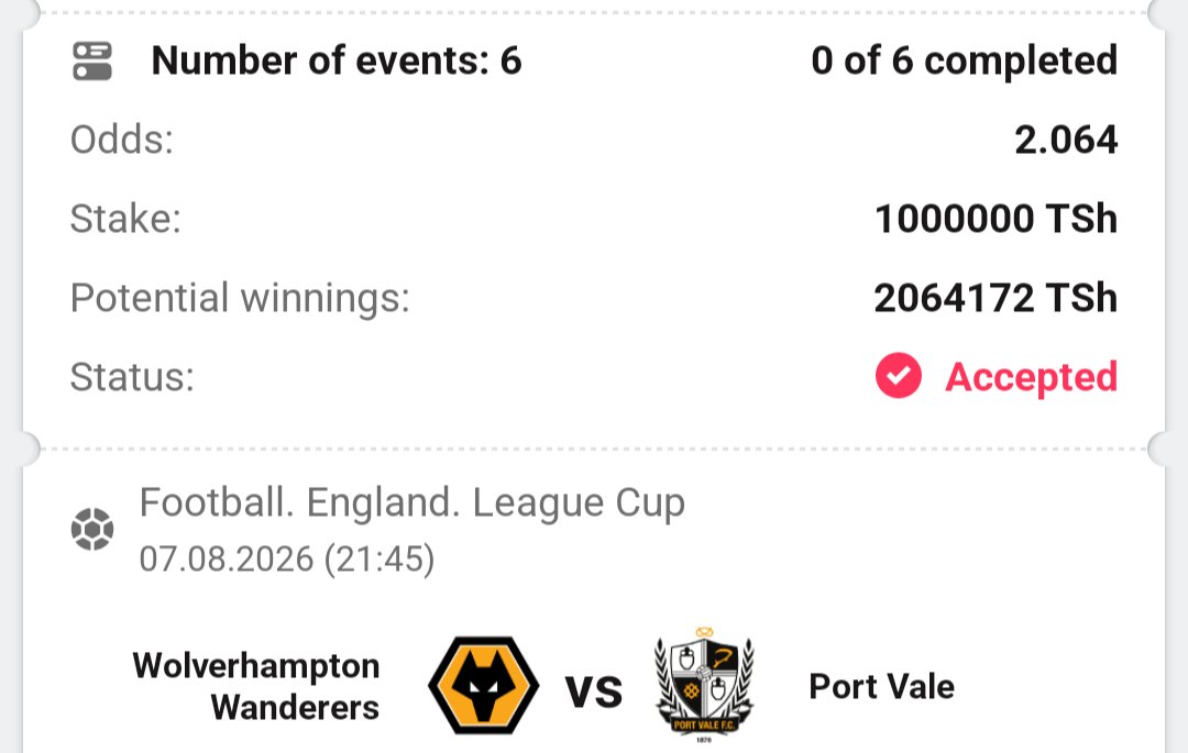 Mzigobet's tweet photo. BET OF THE DAY🔥

Kampuni : DBBET 

ODDS: 2.0+

CODE: UT192

JISAJILI 👇
Kampuni : DBBET
Promocode : MZIGO25

Telegram group:https://t.co/UnwroJAn9m
What Group:Tuma ni "Add" No: 0714504170

NOTE: 100k First Deposit bonus mpaka 1M https://t.co/aPHgZRBOMX