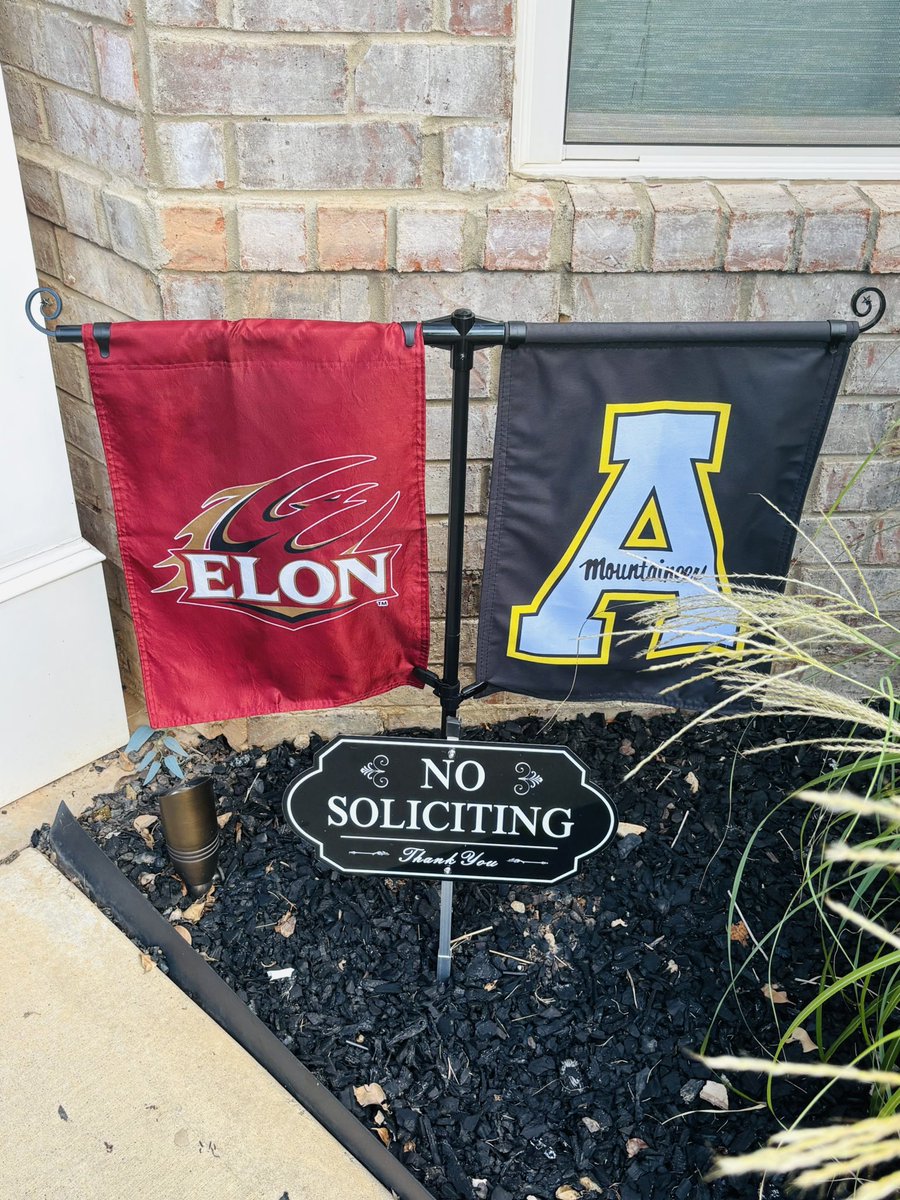 CarleseMuldrow's tweet photo. Dear neighbors:
The flags are up, so consider yourselves warned. 😂📣 If you hear screaming, cheering, and questioning the refs calls coming from my house… mind your business. My babies are playing! 😂
Sorry in advance… kinda. 😏
#ElonFootball♥️💛
#AppStateBasketball🖤💛 https://t.co/UMojPwgj16