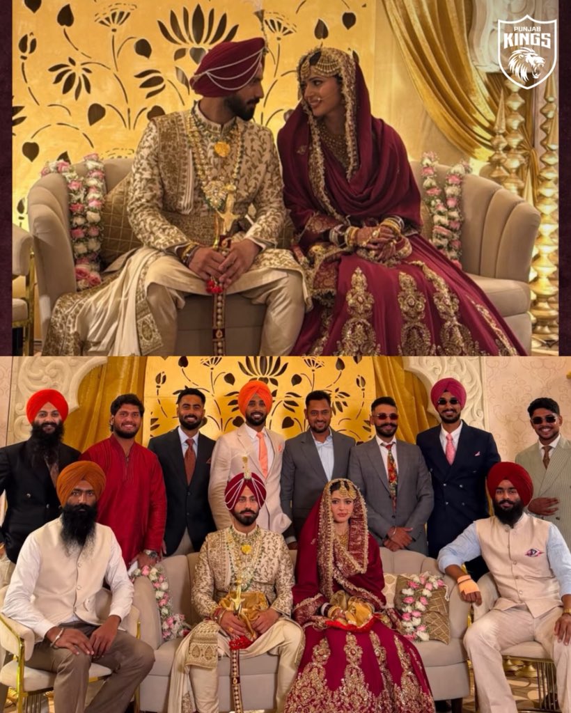 PunjabKingsIPL's tweet photo. Mubarkan, Ramandeep Paaji! ❤️

Wishing a lifetime of love, laughter, and togetherness to the beautiful couple! ✨ https://t.co/sGnIP8uZZU
