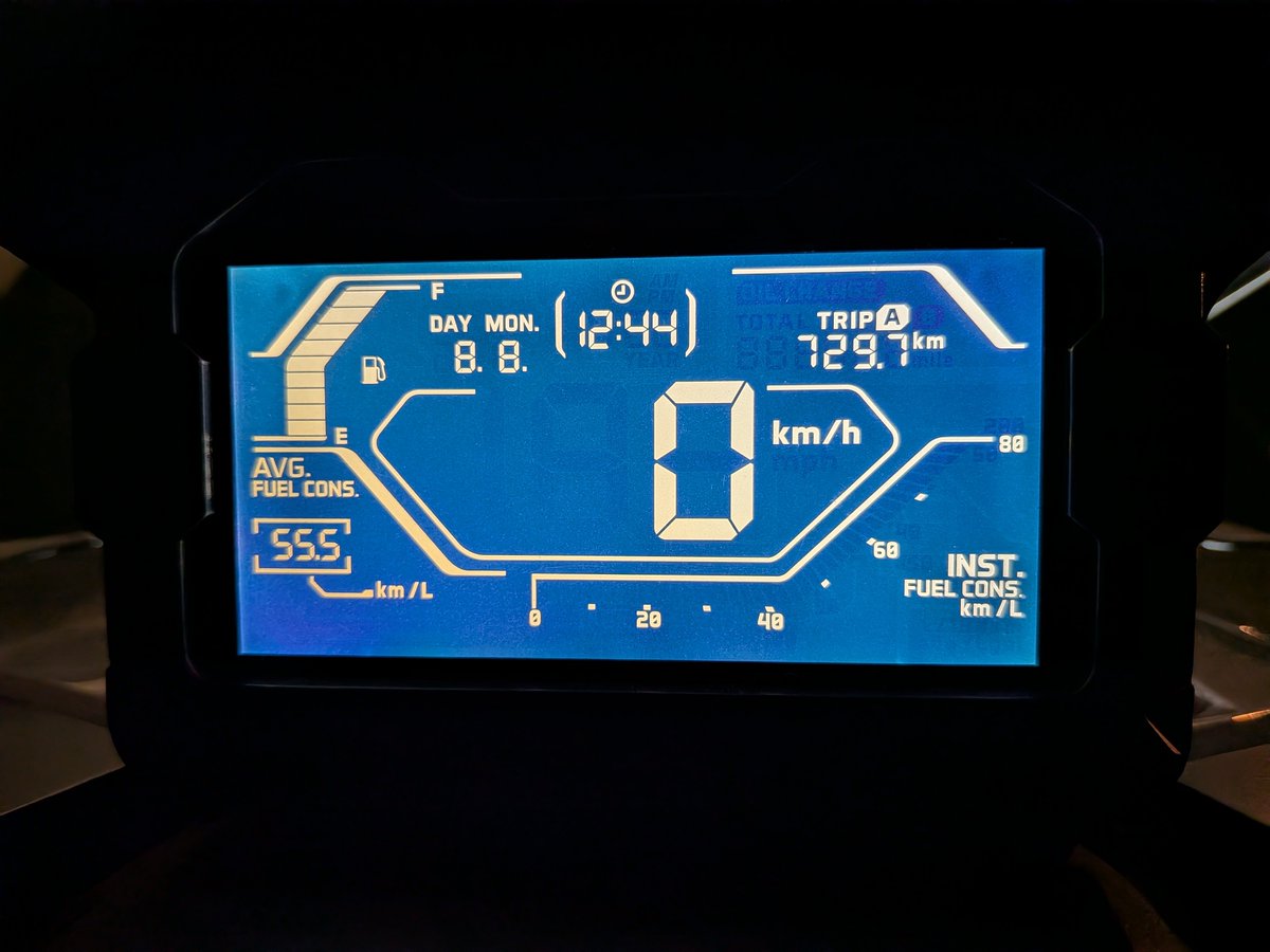ys_forester1971's tweet photo. 最後に満タン給油⛽️本日も無事帰宅🐸
最後はガクッと落ちたけど700kmも
走ってメーター読みだけど55.5は優秀
でしょう🏍️
初日の分がリセットされてるけど3日間
約1100kmと久しぶりに良く走ったね👍
お陰で日焼けした首筋とお尻🍑が
ちょっと痛いよ😂
#ADV150 https://t.co/hrETN0H6tF
