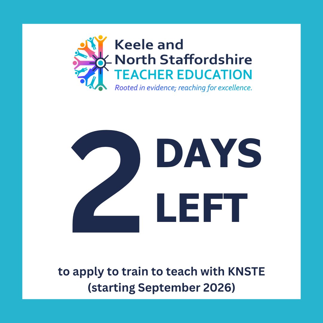 STEP_ITTE's tweet photo. Applications to train to teach with KNSTE will close on Friday 14th August 2026! Please ensure you submit your application before the closing date if you wish to train to teach in the next cohort starting this September! https://t.co/fTCx2i6ZlT