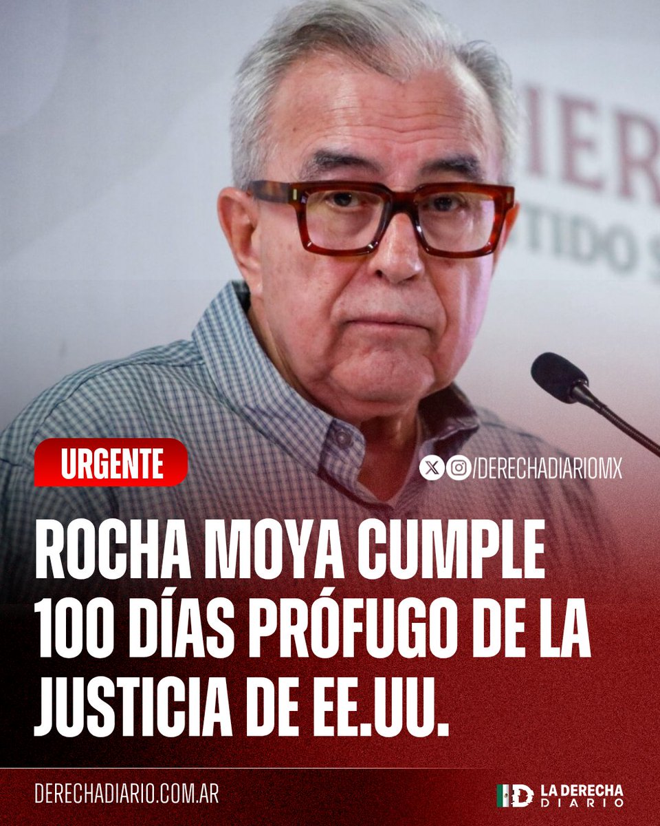 DerechaDiarioMX's tweet photo. 🚨🇲🇽🇺🇸 | #URGENTE El narcogobernador Rubén Rocha Moya cumplió 100 días prófugo de la justicia de EE.UU., luego de que fuera acusado por el gobierno de Trump de tener nexos con el Cártel de Sinaloa, por lo que se pidió su extradición. https://t.co/Y480nzfuUe