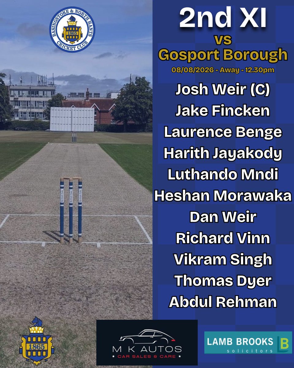 BasingstokeCC's tweet photo. Team News! 🏏

Tomorrow we've got the 1s, 4s and 5s all playing at home, whilst the 2s head to Gosport Borough, and the 3s visit Kingsclere 👊

#Cricket #Basingstoke #Hampshire #HampshireCricket https://t.co/LiUwuyXopV