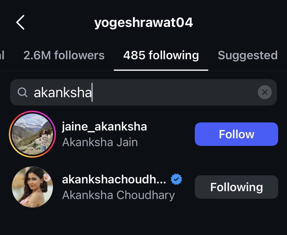 crazyyyari's tweet photo. Yogesh Rawat following Akanksha Choudhary is finally real and not AI😭😭😭😭😭😭😭😭😭😭😭😭😭😭😭😭😭😭😭😭😭😭😭😭😭😭 https://t.co/psHJZMDSLk