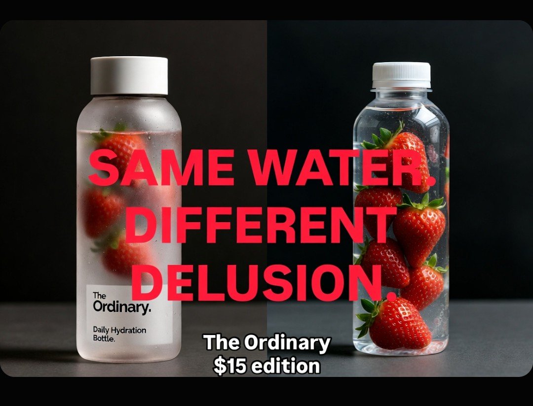 BELKA_HD's tweet photo. @MpiloKhumalo_ The Ordinary water bottle
Clinical formulation of… water
Y’all really out here falling for a $15 rebrand of a plastic bottle with fruit in it
We’re not gonna make it https://t.co/kMzURdk2qG