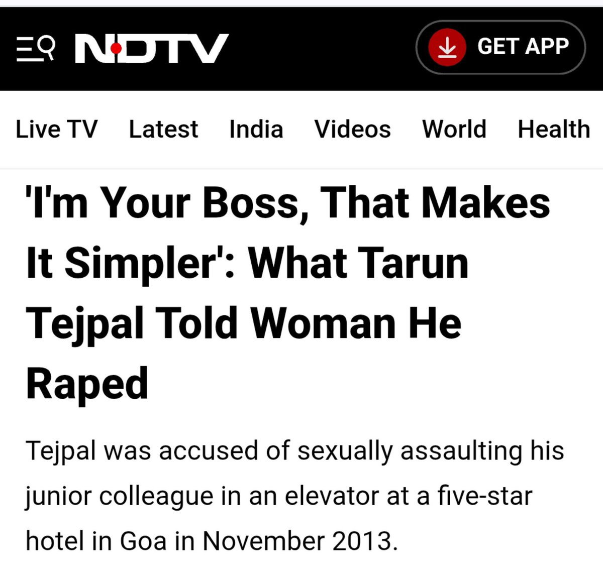 HPhobiaWatch's tweet photo. Supreme court sentenced leftist outlet Tehelka senior editor Tarun Tejpal to 10 years in the case of sexual harassment of his junior colleague

This case is not limited to the conviction of just one Leftist. Every leftist media tried to shield him and after conviction they are staying silent