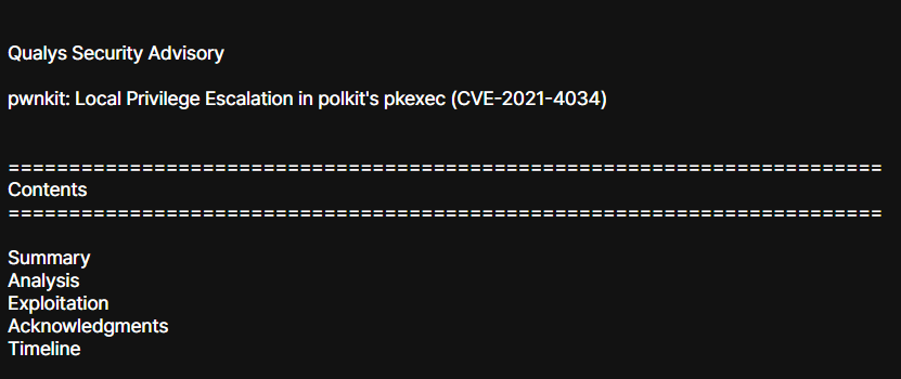 LxlxIxlxlxL's tweet photo. pkexec ships SUID-root on every major Linux distro. it had a local root exploit in its very first commit, May 2009, hidden for 12 years. CVE-2021-4034, "PwnKit".

the bug isn't a clever overflow. it's what happens when you assume argc is never 0.

execve lets you run a program with an empty argument list: argv = {NULL}, argc = 0. here's main() processing the args:

534   for (n = 1; n < (guint) argc; n++)

if argc is 0 the loop never runs and n stays 1. a few lines down:

610   path = g_strdup (argv[n]);
639   argv[n] = path = s;

it reads and writes argv[1]. but argc was 0, so argv[1] doesn't exist. the kernel lays argv and envp back-to-back on the stack, so argv[1] is actually envp[0], your first environment variable.

so pkexec reads a program name from your env, resolves it via PATH, and writes the result back over envp[0]. that's an arbitrary write into the environment of a SUID-root process, the exact thing https://t.co/PvbQzY7EnP strips for SUID binaries.

re-introduce GCONV_PATH, point it at your own .so, trigger an error message, and pkexec loads your library as root.

no ASLR bypass, no ROP, no arch-specific offsets. instant, reliable, works even with the polkit daemon dead.

https://t.co/ZyuAv4JLbX