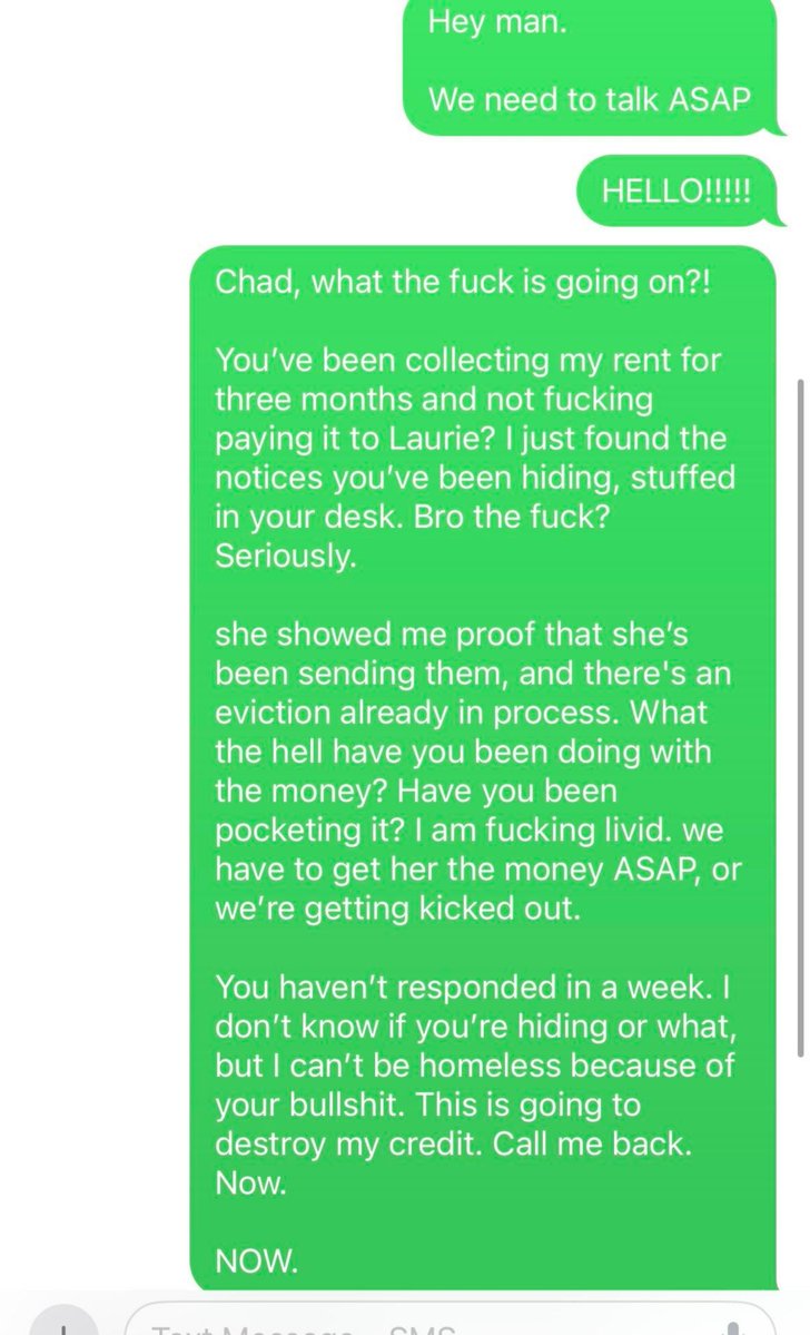 eyojoel77's tweet photo. roommate has been secretly pocketing my rent money for the last few months. Confronting him after... https://t.co/csfN5eRFSL