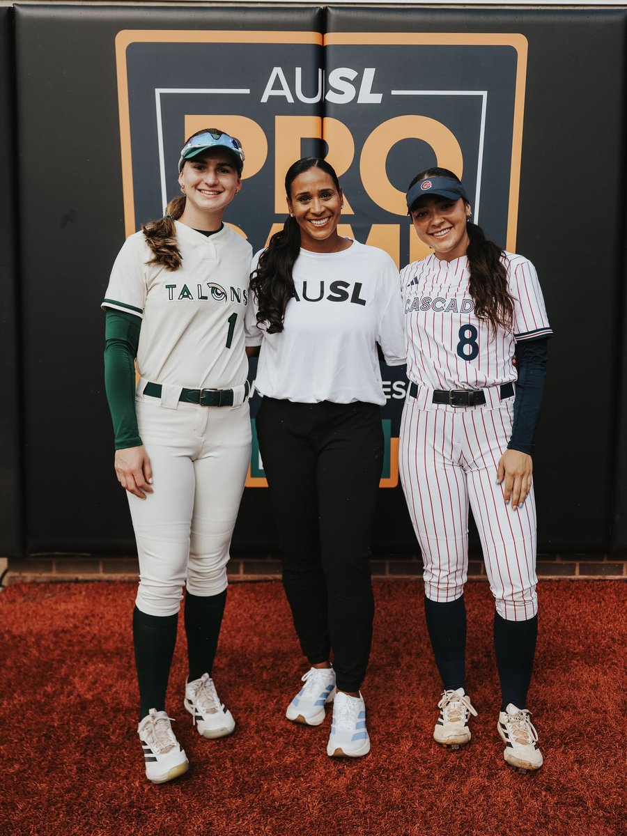 DukeSOFTBALL's tweet photo. More @theAUSLofficial x #ProDuke collabs! 

Coach Young took the field as an assistant coach with her former athletes Kelly Torres and Caroline Jacobsen at the AUSL Pro Game at the Little League World Series on Wednesday night 💙

📸 @theauslofficial https://t.co/5kswL3N0D7