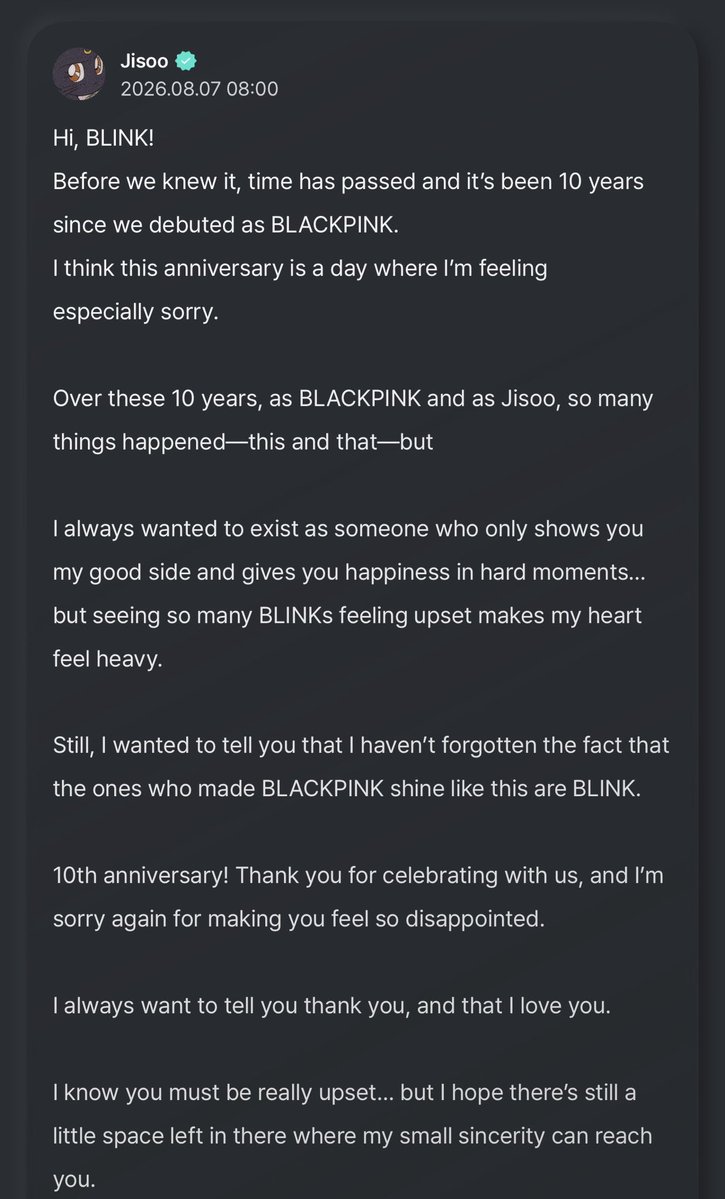 ANDRESTRZM's tweet photo. te amamos JISOO, a ti y a las chicas, por favor nunca dudes de ello 😭🖤🩷 https://t.co/MY6jVNSIuT