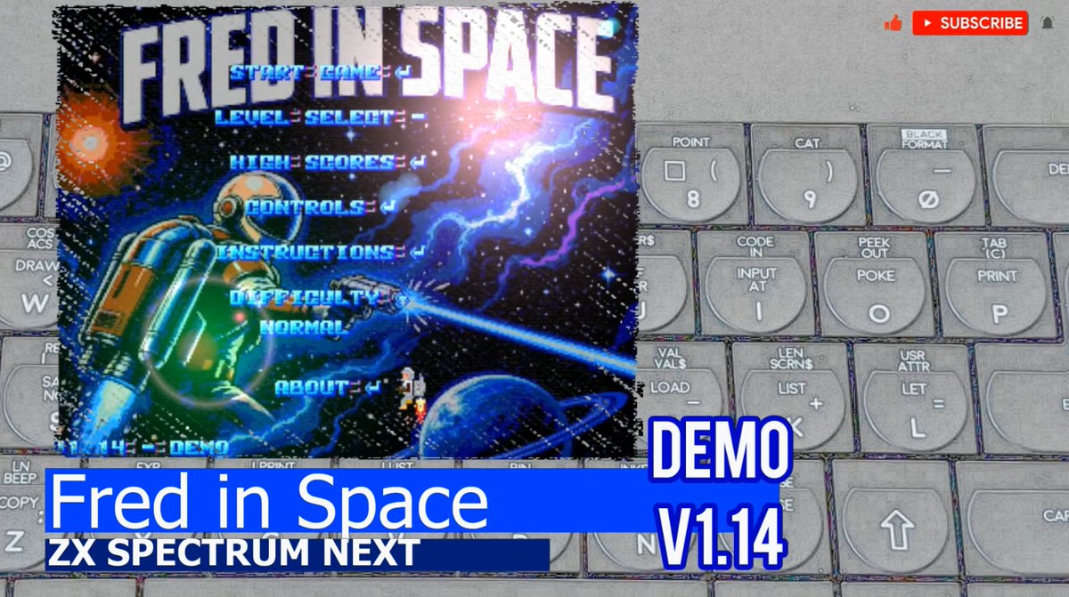 SabermanYT's tweet photo. ZX Spectrum NEXT -=Fred in Space=- demo v1.14
https://t.co/gUKRlQO4J5
#zxspectrumnext #sinclair #retronews #retrocomputing #indieretronews https://t.co/On4pyn99wH