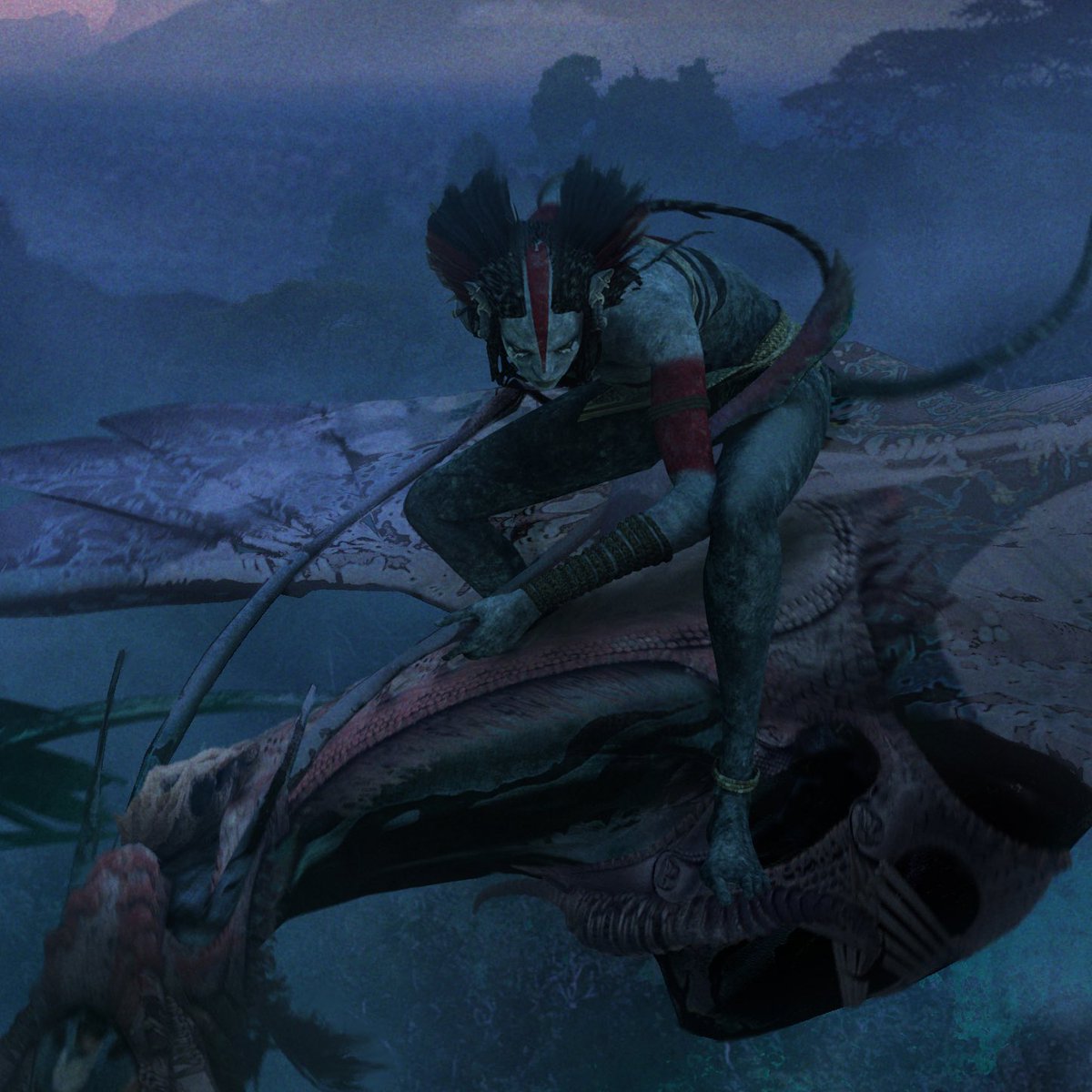 JonathanBach16's tweet photo. “Sullies never quit.” The kids try frantically to evade Varang &amp; her scouts as they do their best to hide after their gondola is downed in a savage aerial firefight. I envisioned this as a quiet moment in the cool predawn air filled with the tension of the kids’ possible https://t.co/qrrfA54Mny