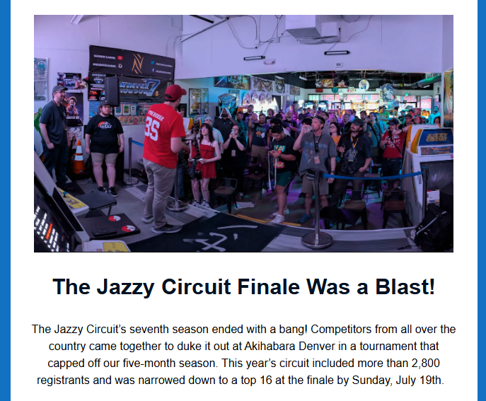 TheJazzyCircuit's tweet photo. Thank you to @Dan_Risen & @nowbandnyc for putting together another excellent edition of the Jazzy newsletter! Signed up? Check your e-mail! Otherwise, register @ https://t.co/cyDtbq8v3S !
Speaking of Poe, this newsletter has an interview with THE CHAMP! Check it out!
#3rdStrike https://t.co/8zn6K5QO7m
