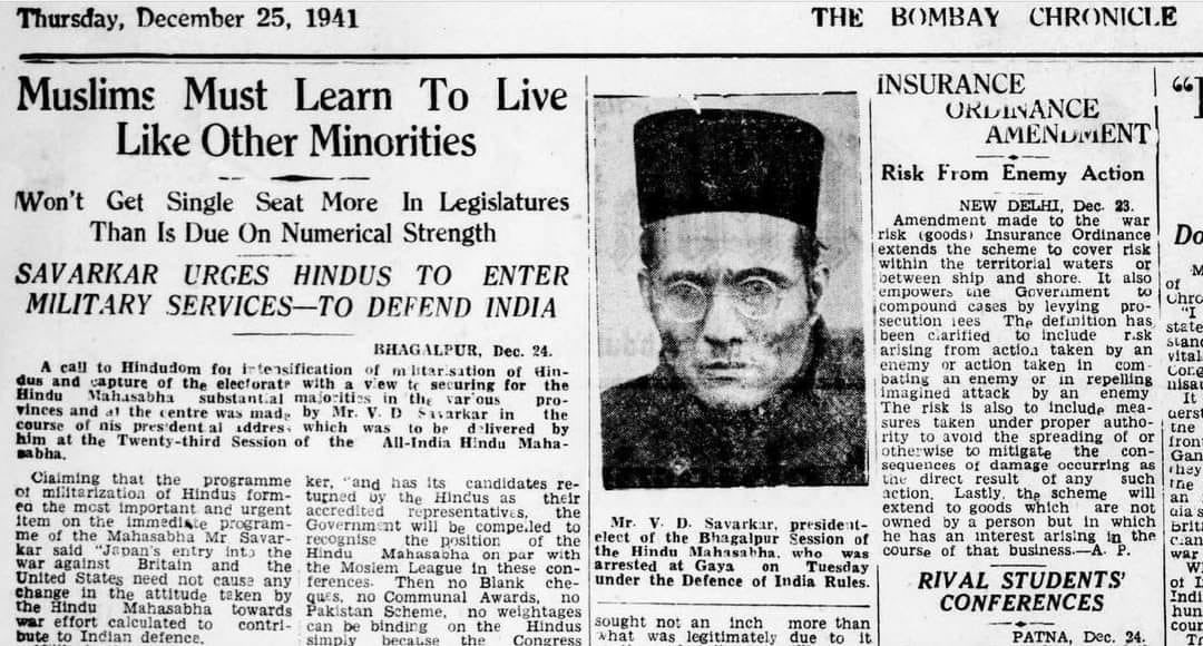 sameer_kasture's tweet photo. 84 years before! “THE BOMBAY CHRONICLE” front page.

Had we listened to him, could the horrific Partition with enormous Hindus massacre have been averted in 1947? https://t.co/BgWbeJ3QUD