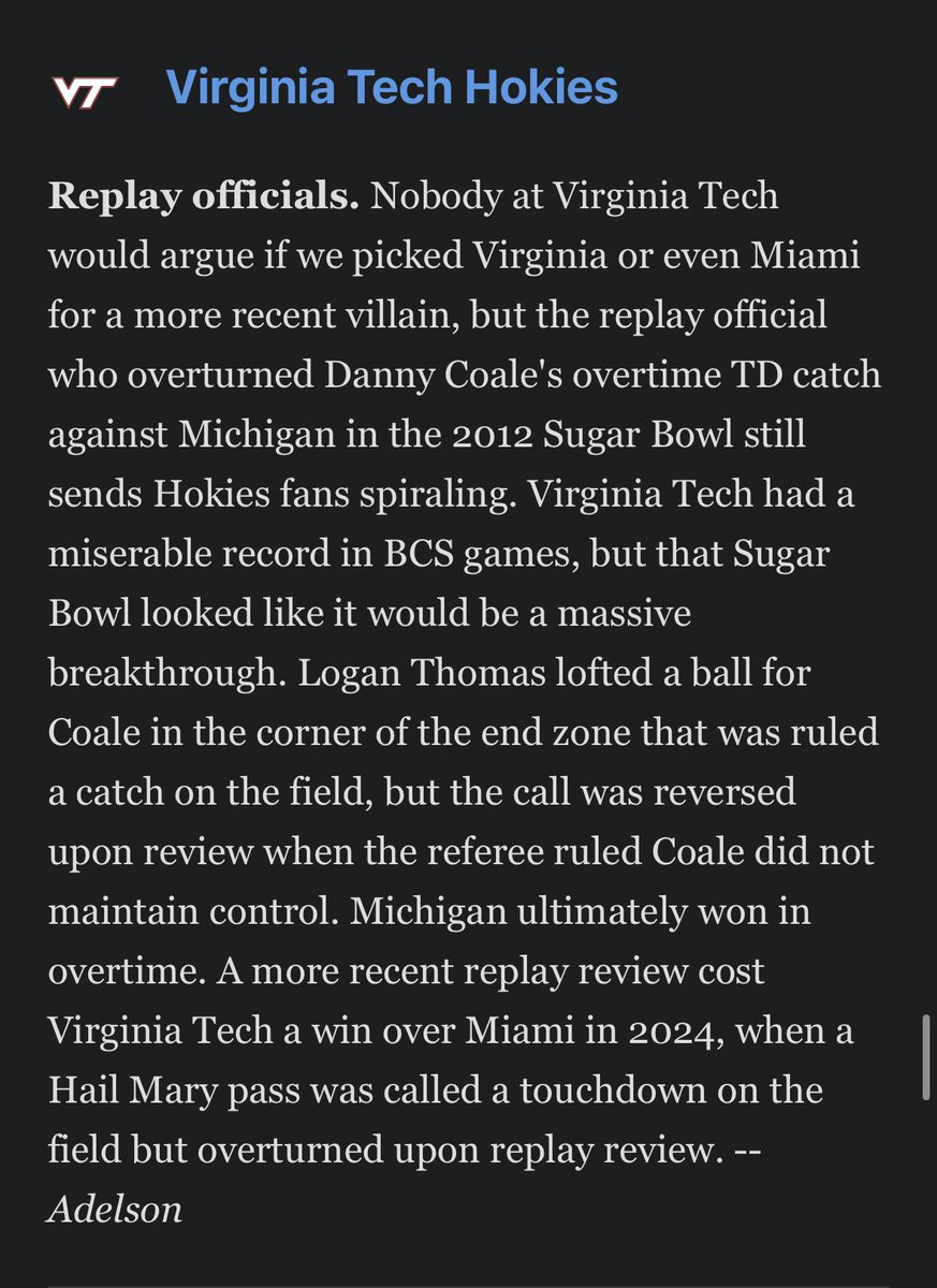 GregMcjohnson's tweet photo. ESPN did an article about each team’s arch rival and lol https://t.co/jpKEarn0FK