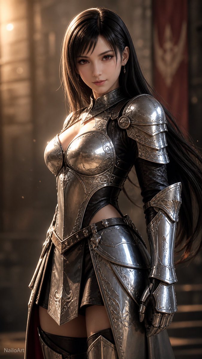 RedWing_90's tweet photo. Medieval steel, Tifa spirit. ⚔️
#NailoArt #TifaLockhart #FinalFantasyVII #MedievalArmor #GamingArt #InEngine #Cinematic #FF7 https://t.co/J1NqKmwxuF