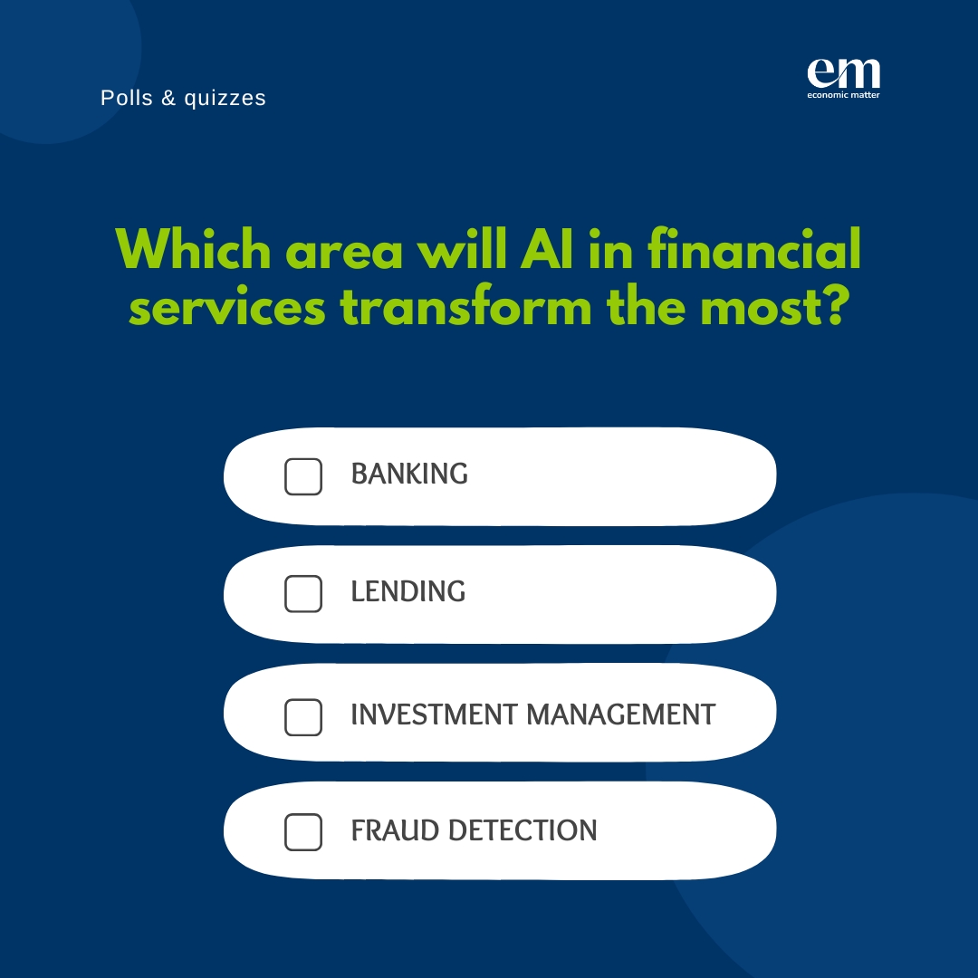 economic_matter's tweet photo. AI in financial services is transforming banking, lending, investment management, and fraud detection. Which area do you think will change the most? Comment your answer below!

https://t.co/mhIhorLGqh

#AIInFinancialServices #FinTech #Finance https://t.co/poIDJSwRTF