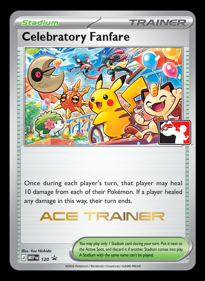 PokeGuardian's tweet photo. 2026 Celebratory Fanfare Promo Revealed For TPCi region (2026 Ace Trainer Rewards).

🔗 https://t.co/IQeOJGJVli

#PokemonTCG #ポケモンカード #ポケカ https://t.co/JIp02zI9Wz