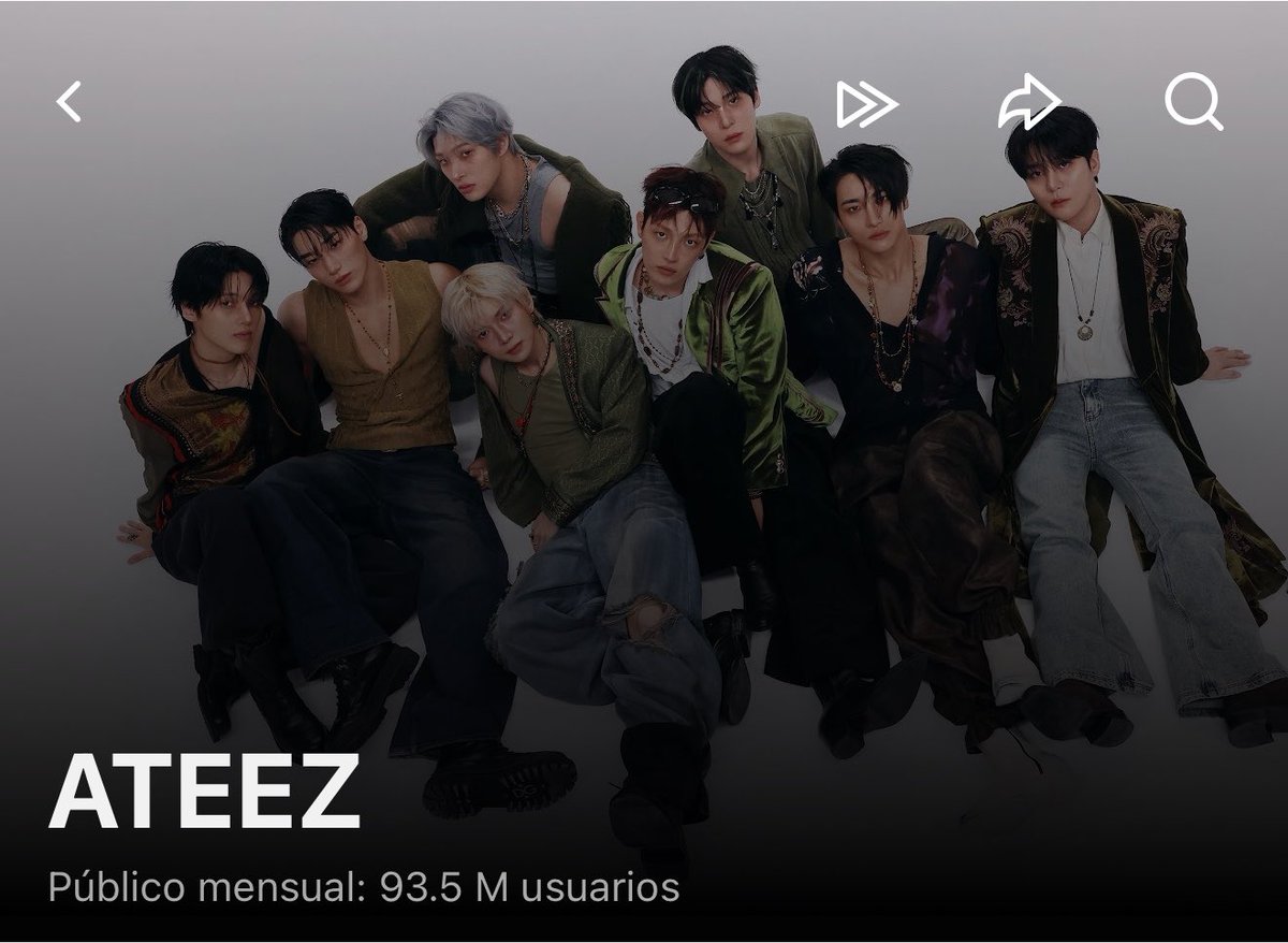 justpinkteez's tweet photo. ATEEZ alcanzó los 93.5M de público mensual en YouTube Music, se mantiene como el segundo boy group con más público 🥹 https://t.co/iLwKnyA2G2