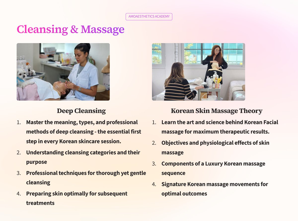 AMOAESTHETICS_'s tweet photo. Take your aesthetic career to the next level with our hands-on 5-Day Korean Skincare Treatment Course.
Perfect for those who don't have time to join the 10 days course.
Monday – Friday (No weekend classes)
6 hours of direct hands-on training daily https://t.co/Vgbjy1eYYf