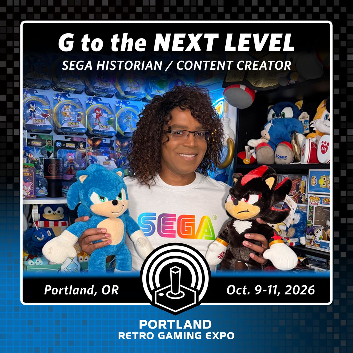 RetroGamingExpo's tweet photo. Can you believe it? Sonic the Hedgehog has been zipping along at supersonic speed &amp; battling Doctor Eggman for 35 years! @GtoTheNextLevel will help us celebrate the anniversary with multiple panels &amp; special guests. Join the party at https://t.co/4YgNb0ukyP
#prge #prge2026 #sonic https://t.co/fRBohfE4Ae