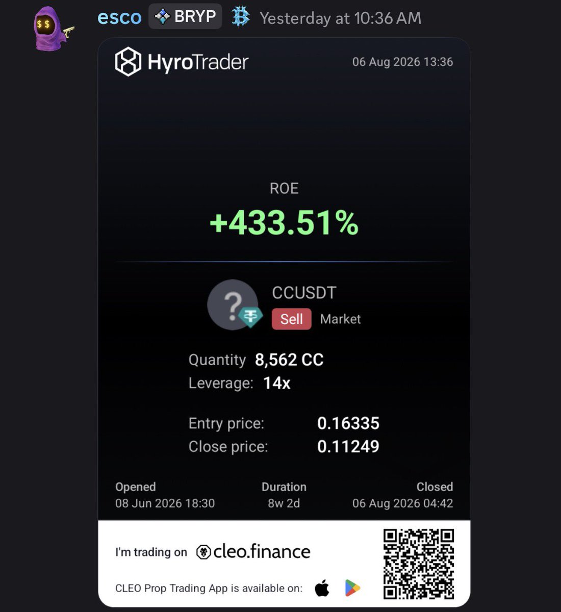 Bryptotraders's tweet photo. Hereβs some trades from our discord using @hyrotrader_com . Use our link and save 10% and join our discord. How to join our discord? Link is in our bio.
https://t.co/Vhc5sfiIDJ
#Funded #Crypto #Futures #CryptoDiscord https://t.co/cBl5LGa4Q0