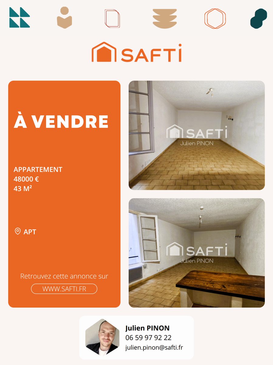 julyen91's tweet photo. ✨ Bien à vendre | APT 📍

Opportunité investisseur à Apt – Studio 43 m² En plein cœur du centre-ville, découvrez ce spacieux studio de 43 m² au premier étage. Il se compose d'une grande pièce de vie de 37 m² avec cuisine ouverte et d'une salle (...) https://t.co/QqLiggrqK4