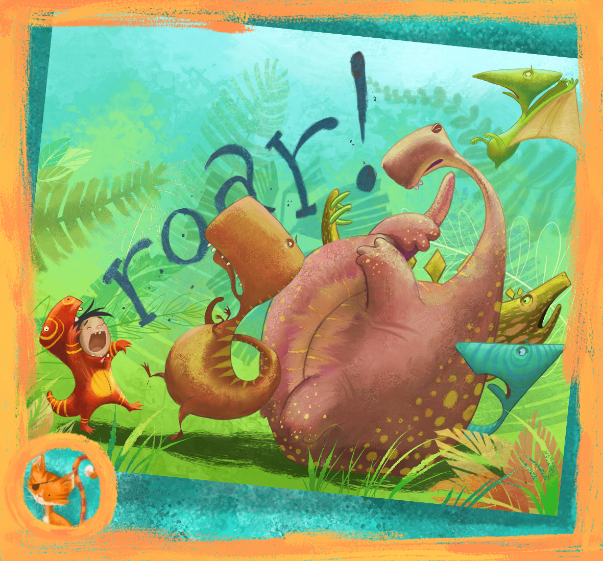 AndyCatBug's tweet photo. The scariest type of dinosaur. This illustration was not intended for any book. This was produced for the fun of it. #Dinosaur #Dinosaurs #CreativeIllustration #Art #FunArt #Illustration #kidlit #picturebooks https://t.co/w25sRc4Jpy https://t.co/9khtPL0rGU