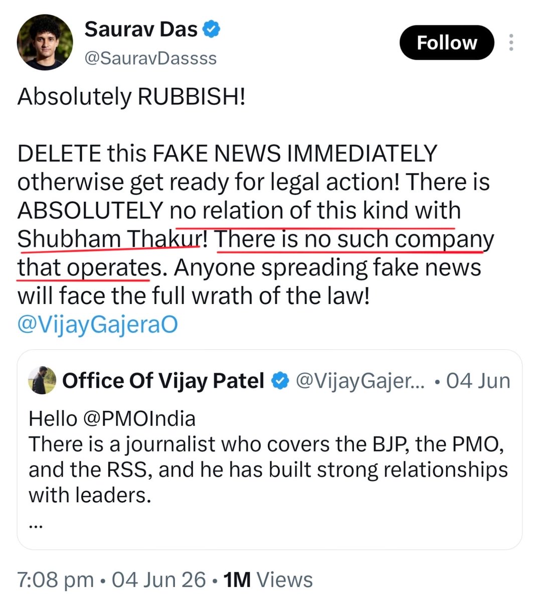 VijayGajeraO's tweet photo. Hey @SauravDassss 
Please ask your admin of this Climate Action Front handle to block me as well😂

You claimed that there is no relationship with Subham Thakur

Does no such company operate?

So who is this person in this video with Subham Thakur who claims to be a co-founder?

Is your twin Suar Das?