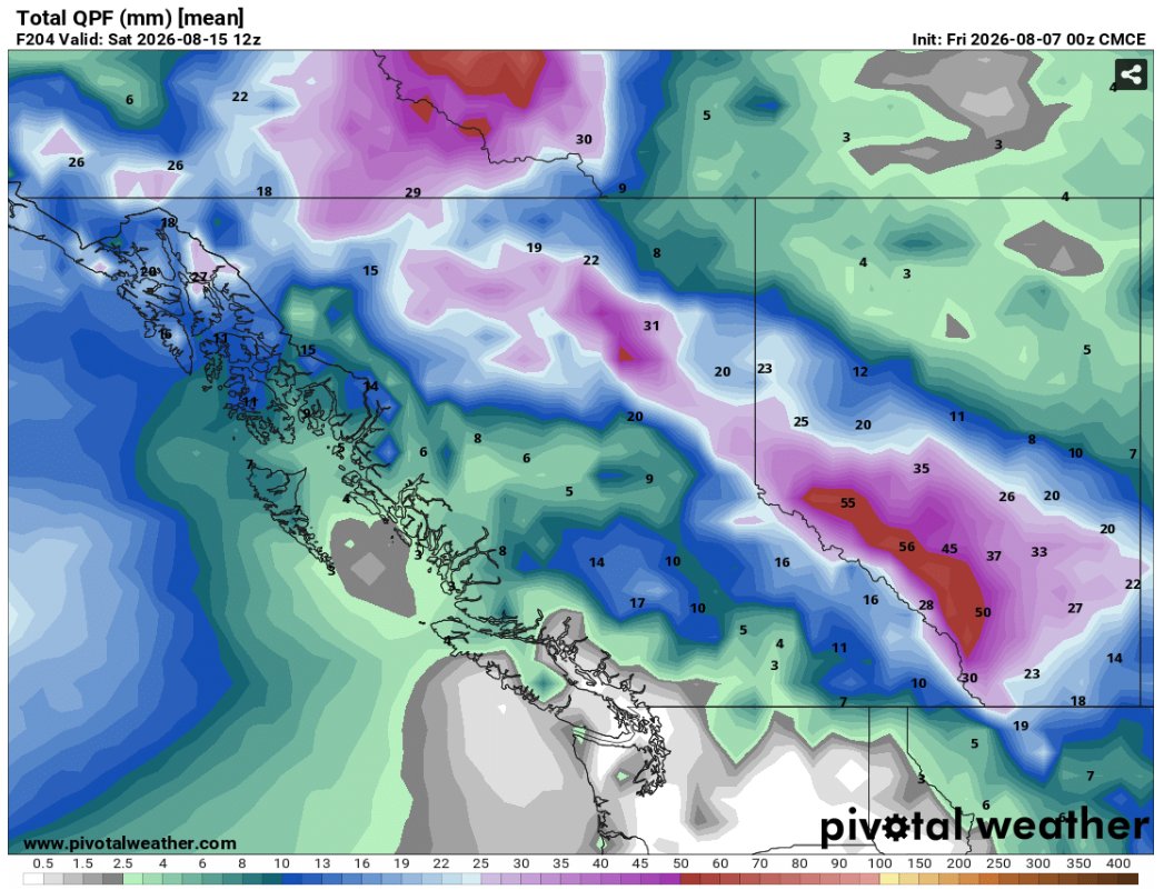 BenChernesky's tweet photo. Looks like this dry stretch is finally coming to an end in Calgary. Looks like almost daily thunderstorms for many areas, particularly along the foothills.

The first round will arrive tonight with some nocturnal storms near Red Deer, then isolated severe storms on Saturday. https://t.co/Zdf89btGOK